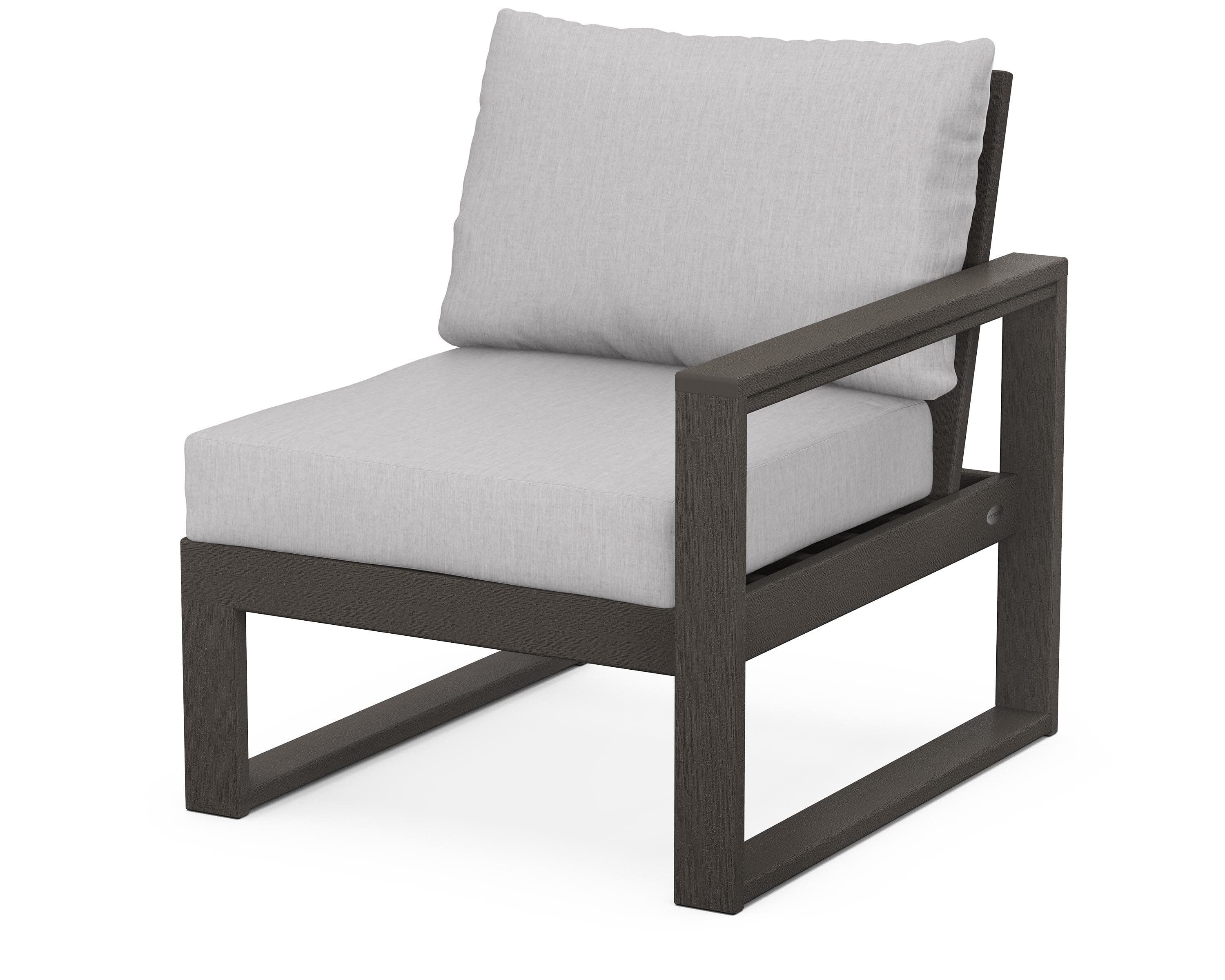 EDGE Modular Right Arm Chair in Vintage Coffee / Granite