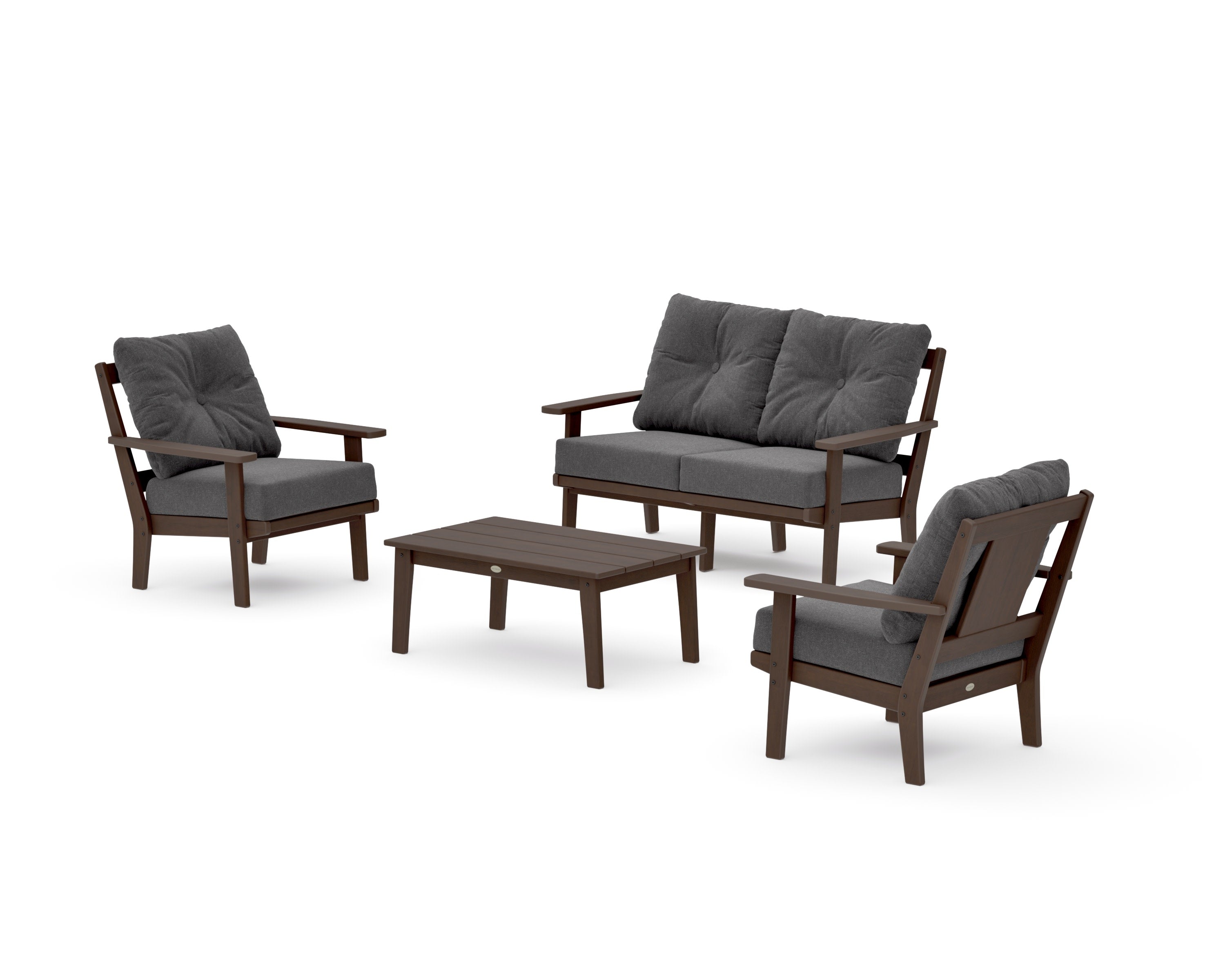 Prairie 4-Piece Deep Seating Set with Loveseat in Kona / Ash Charcoal