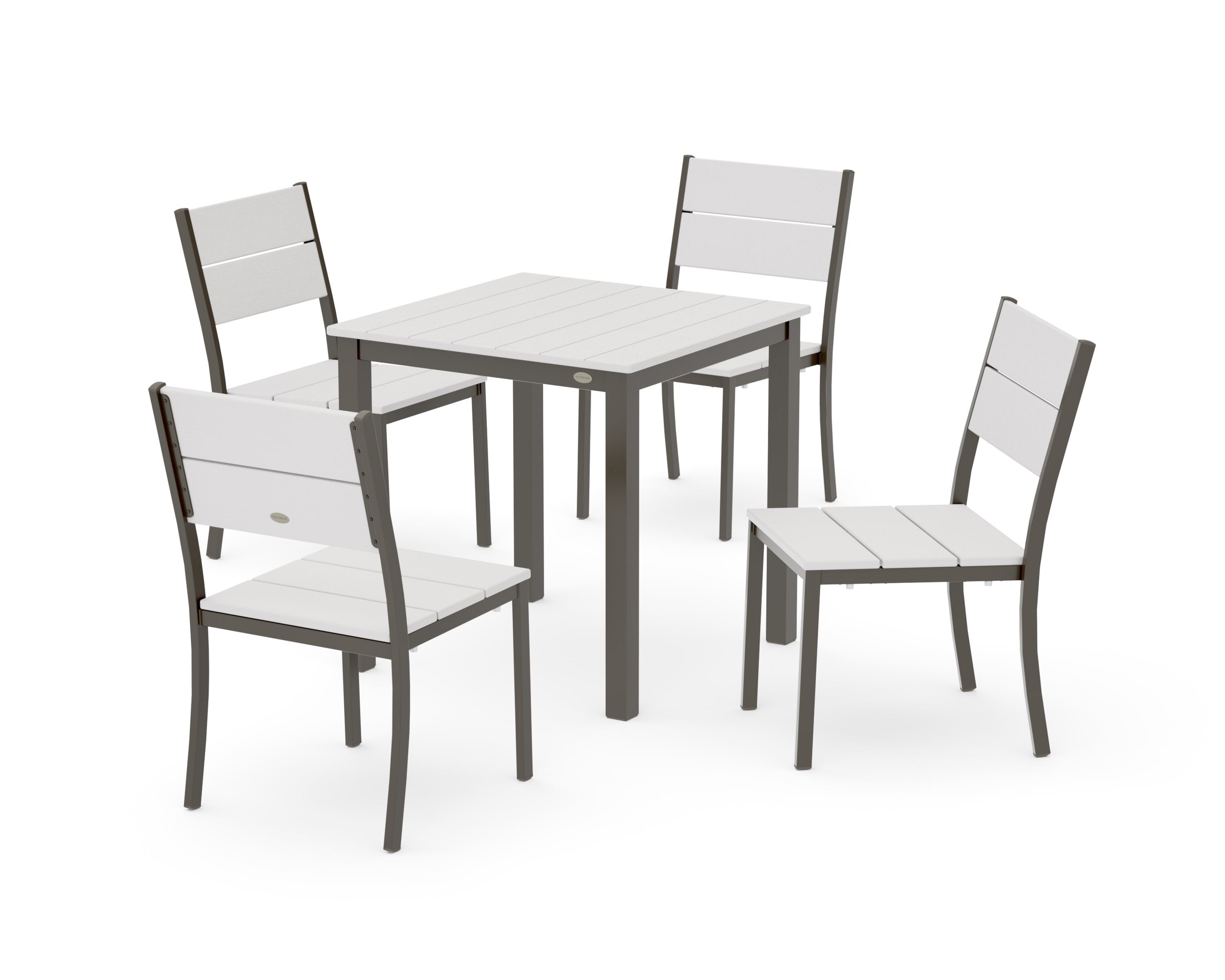 Main Street 5-Piece Square Dining Set- Small in Bronze / Vintage White
