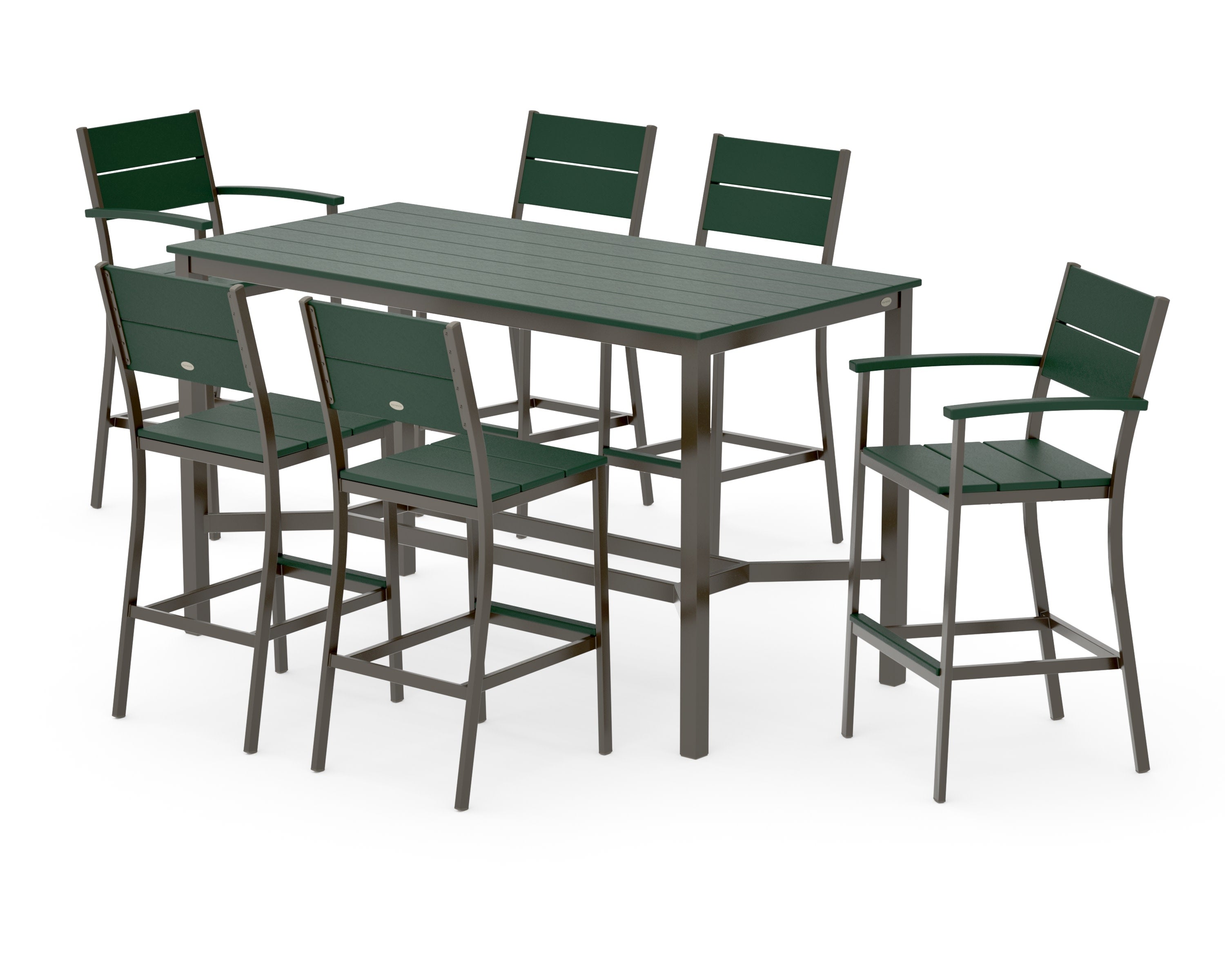 Main Street 7-Piece Bar Set in Bronze / Green