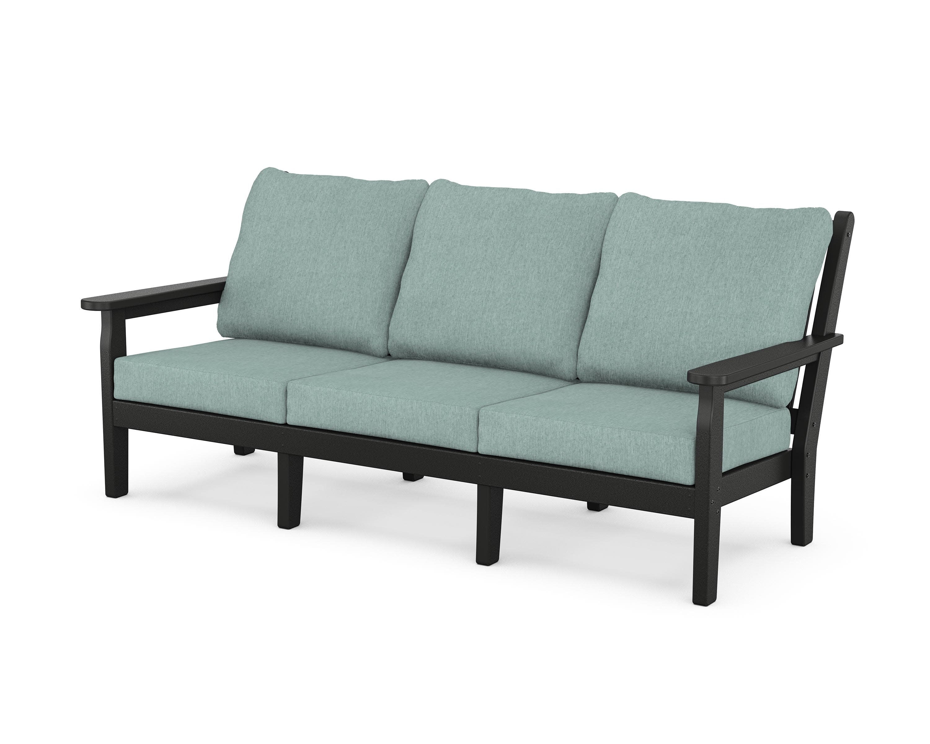 Chippendale Deep Seating Sofa in Black / Glacier Spa
