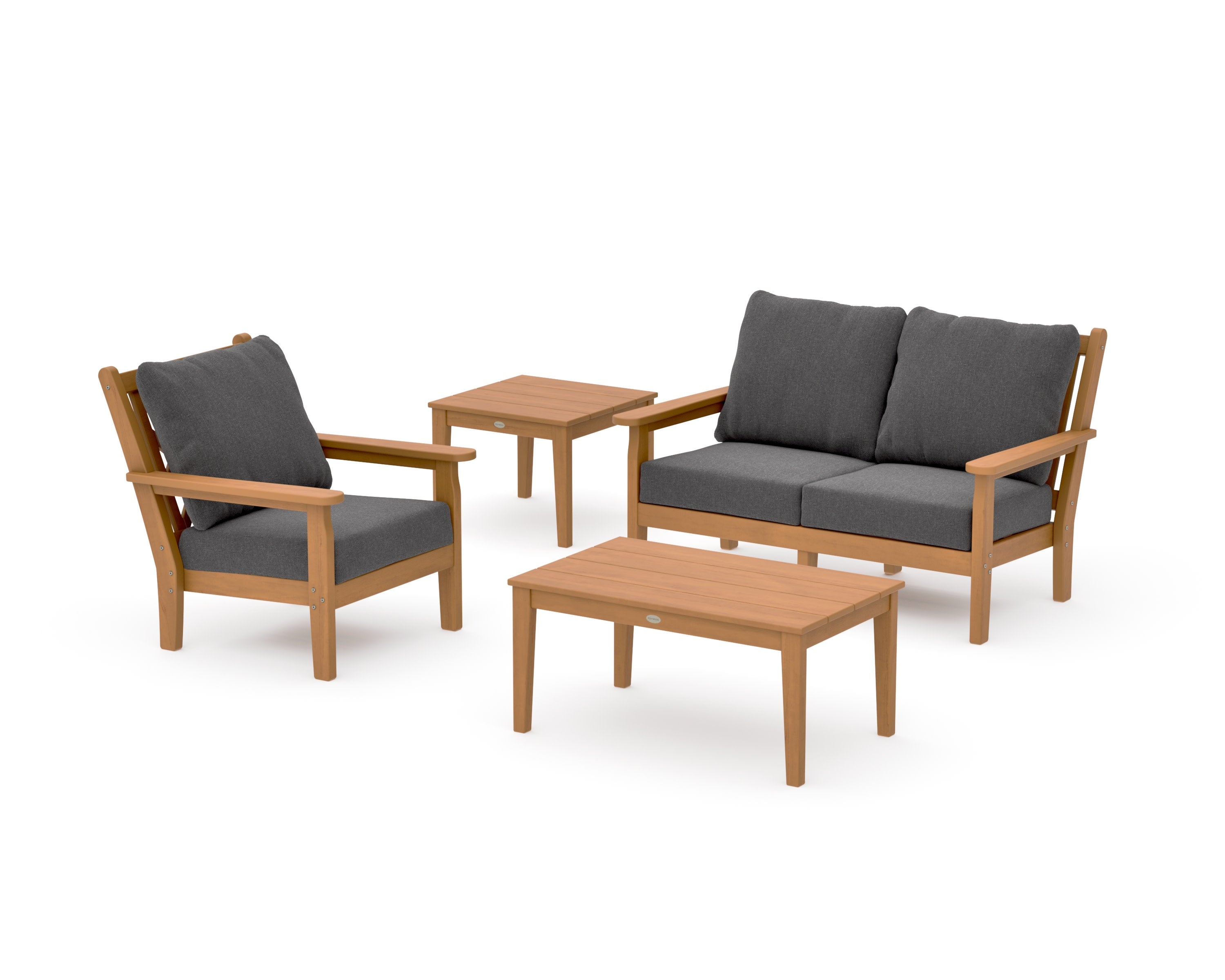Chippendale 4-Piece Deep Seating Set in Natural / Ash Charcoal