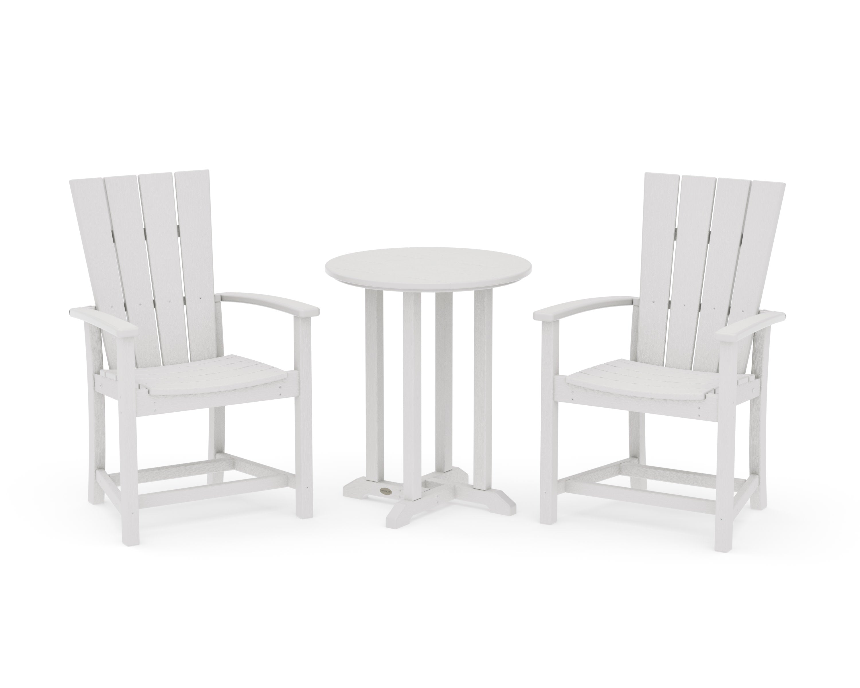 Quattro 3-Piece Round Farmhouse Bistro Dining Set in Vintage White