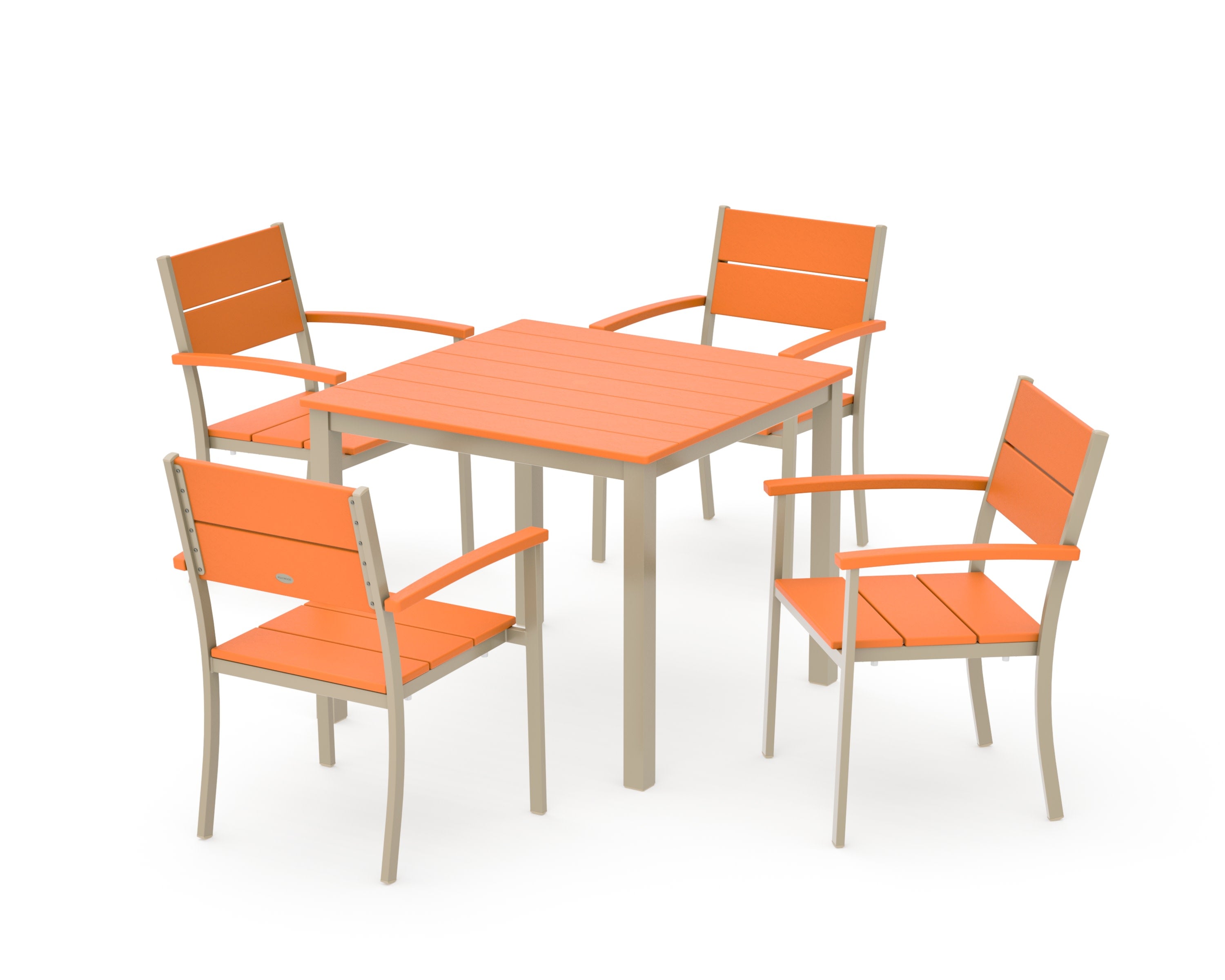 Main Street 5-Piece Dining Set in Sand / Tangerine