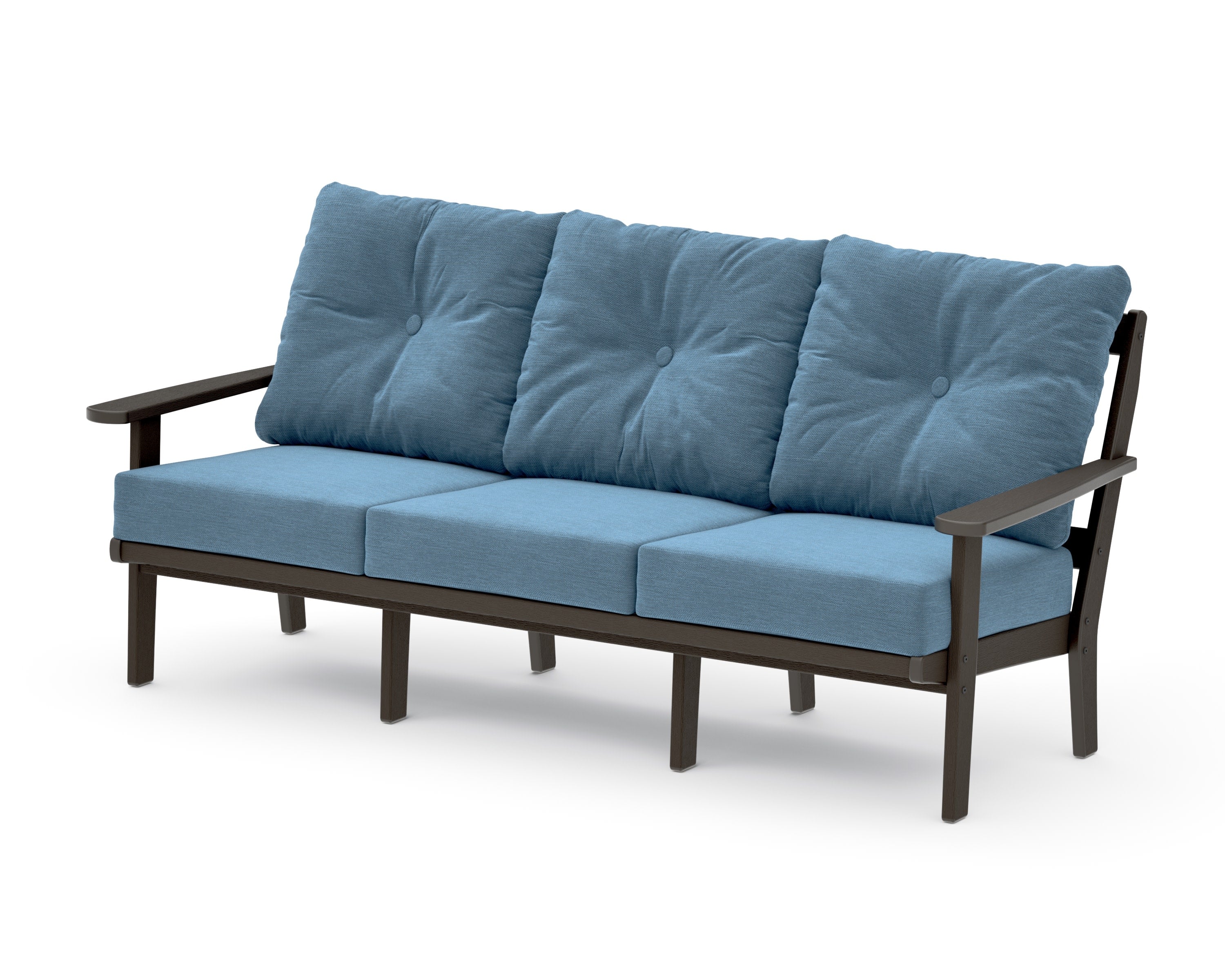 Mission Deep Seating Sofa in Vintage Coffee / Sky Blue