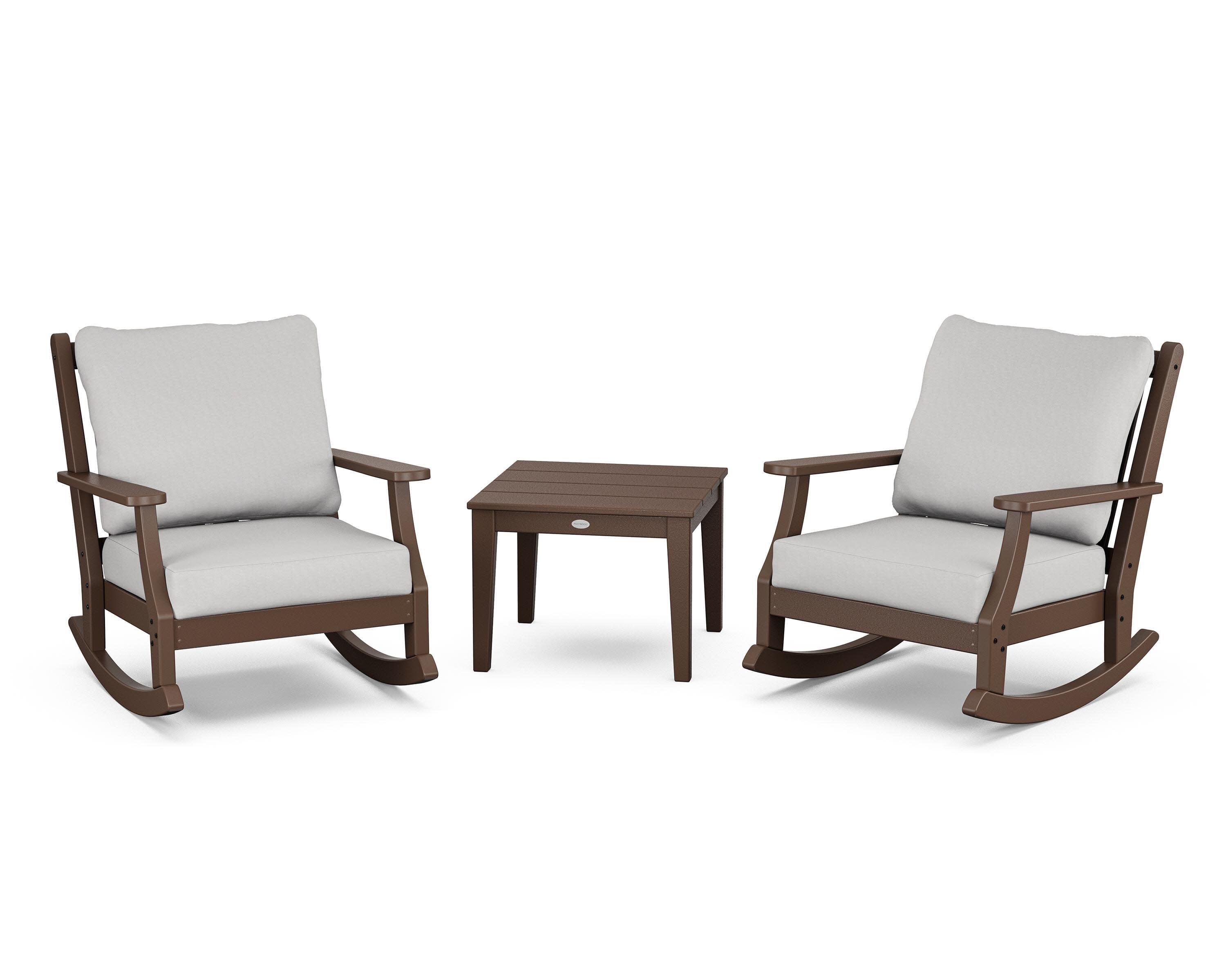 Wovendale 3-Piece Deep Seating Rocker Set in Mahogany / Diamond in the Rough