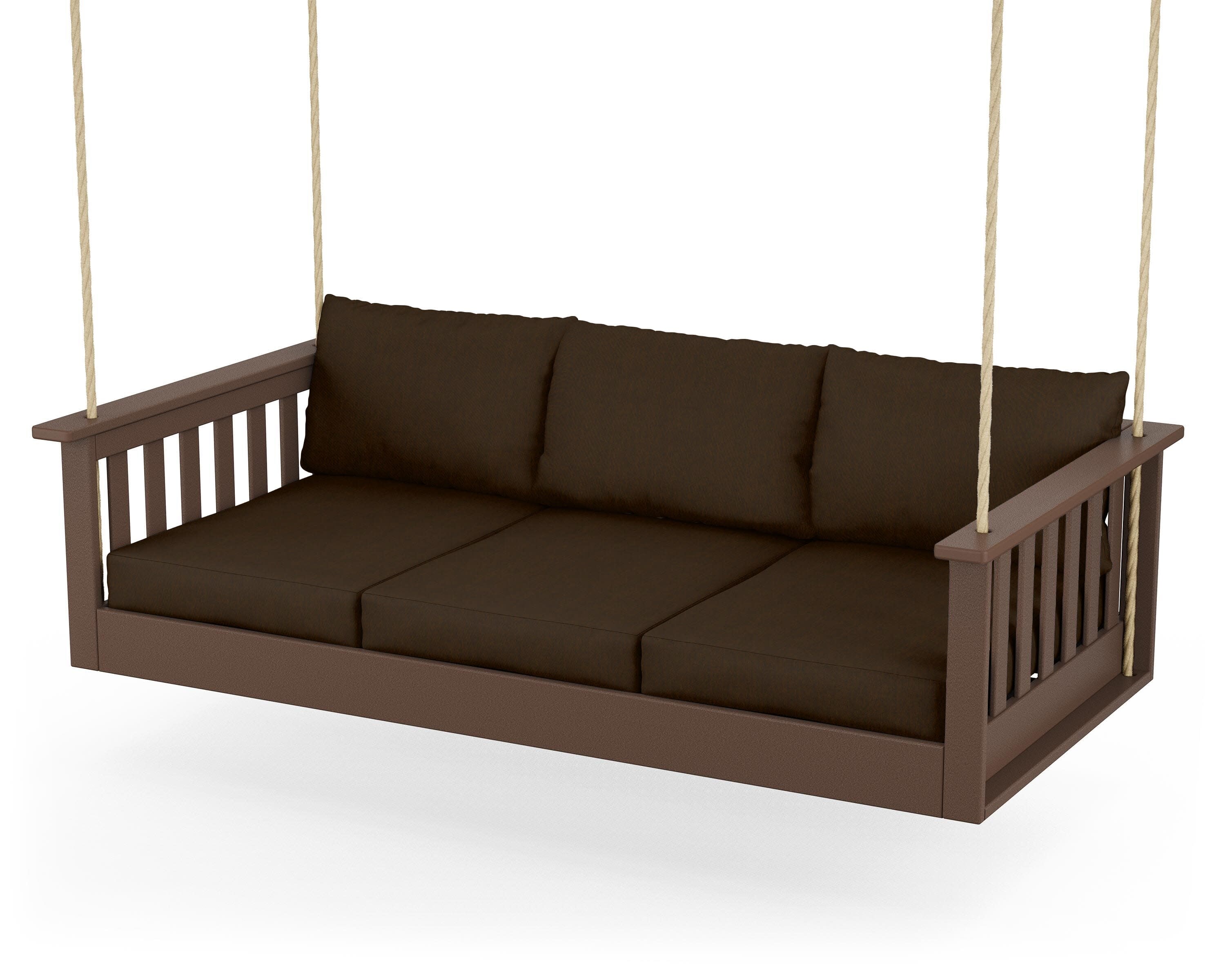 Vineyard Daybed Swing in Mahogany / Canvas Java