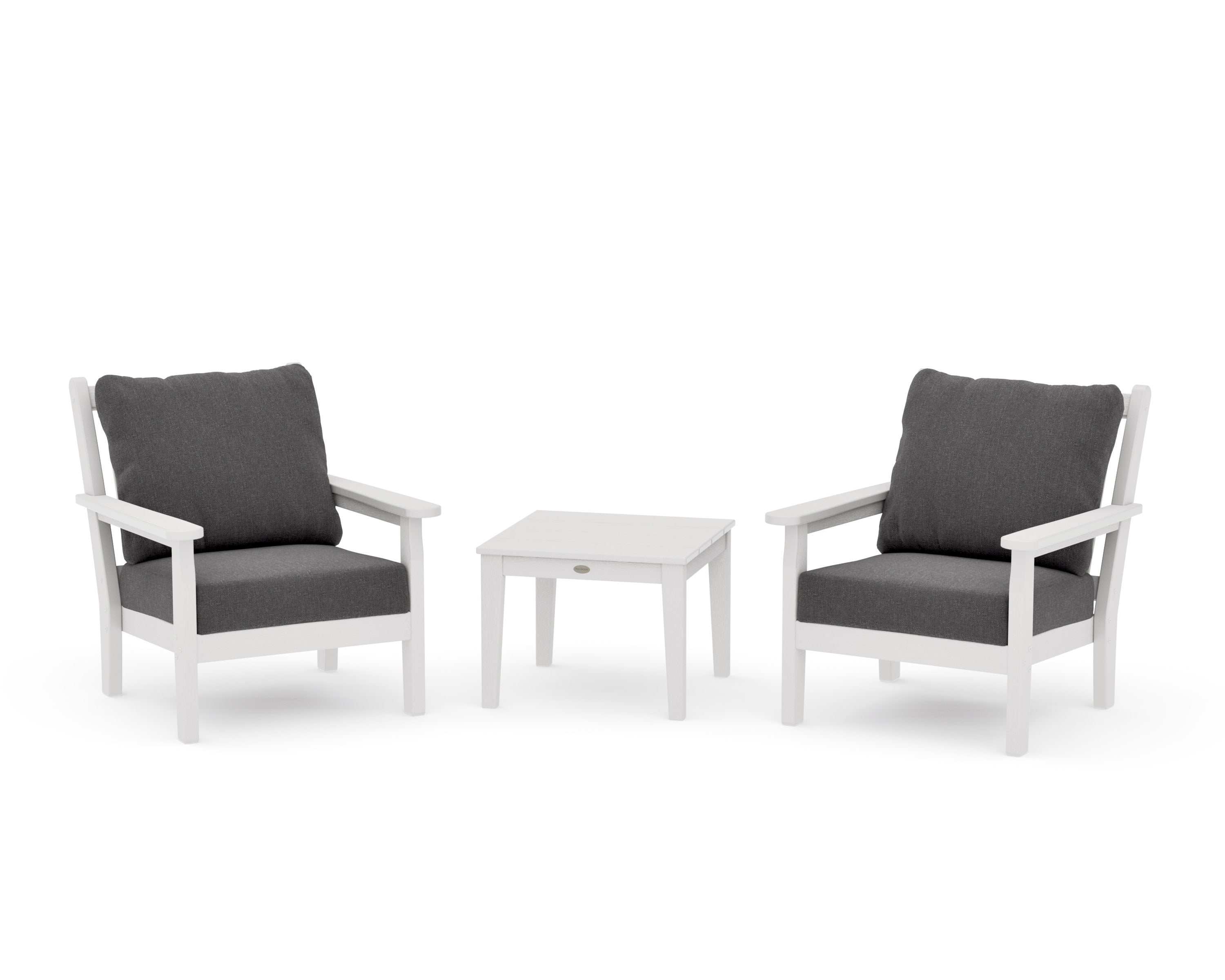 Chippendale 3-Piece Deep Seating Set in Vintage White / Ash Charcoal
