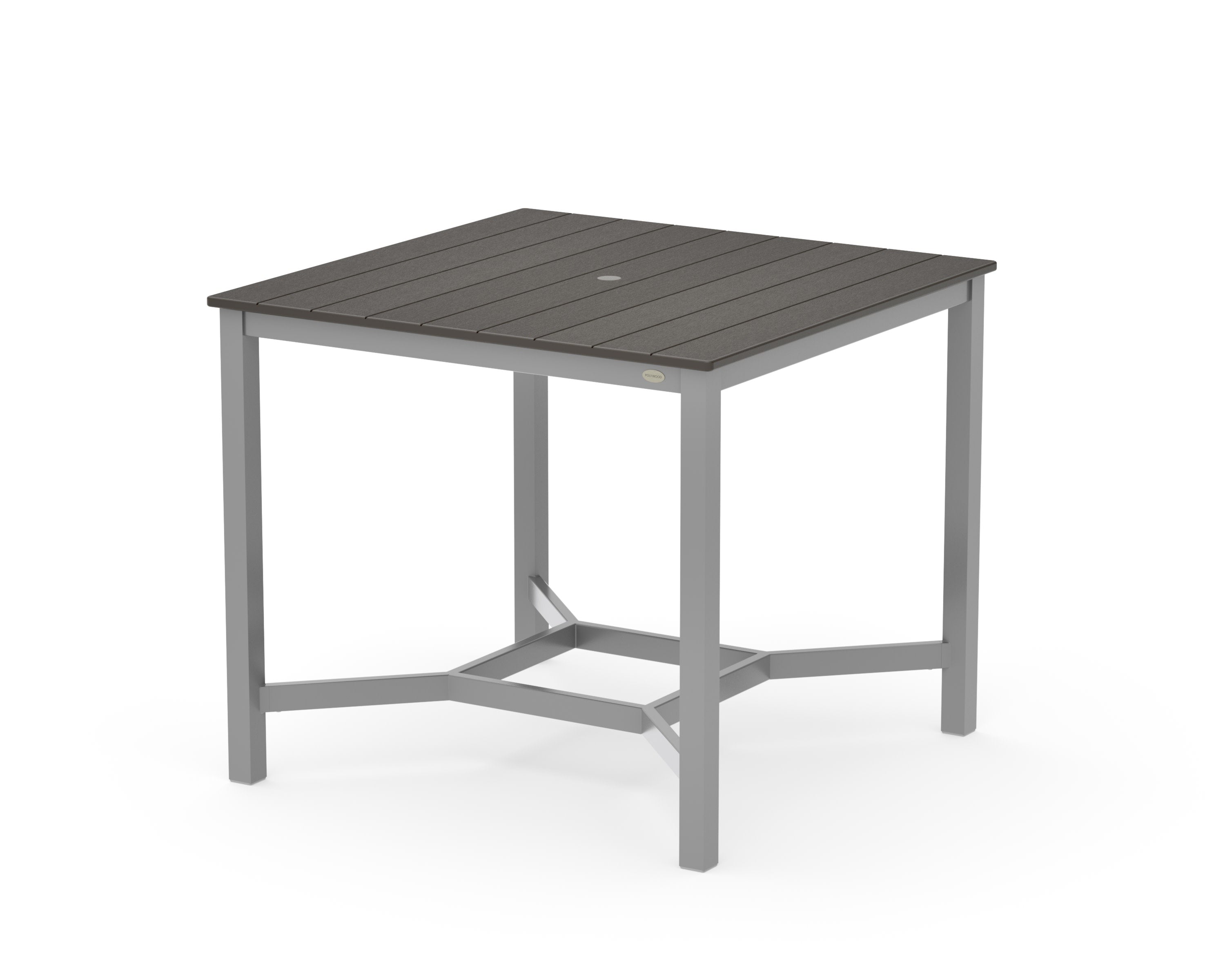 Main Street 42 x 42 Counter Table in Silver / Vintage Coffee