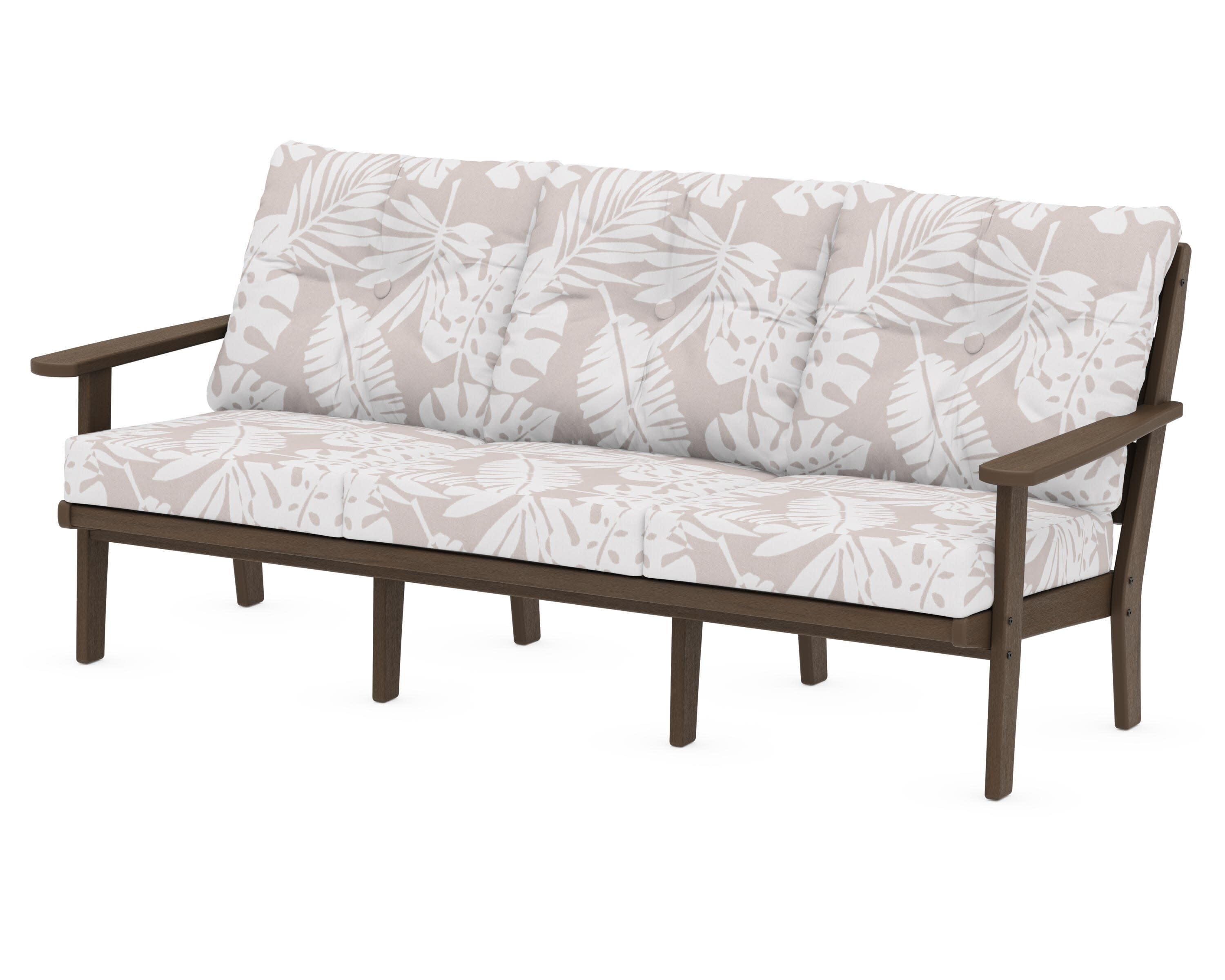 Lakeside Deep Seating Sofa in Kona / Leaf Dune Burlap