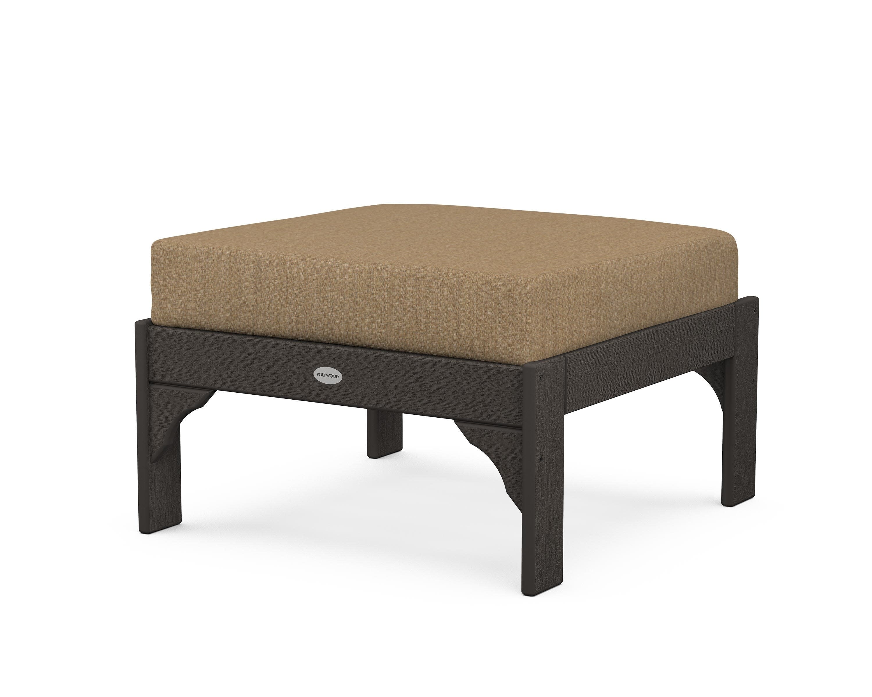 Vineyard Deep Seating Ottoman in Vintage Coffee / Sesame
