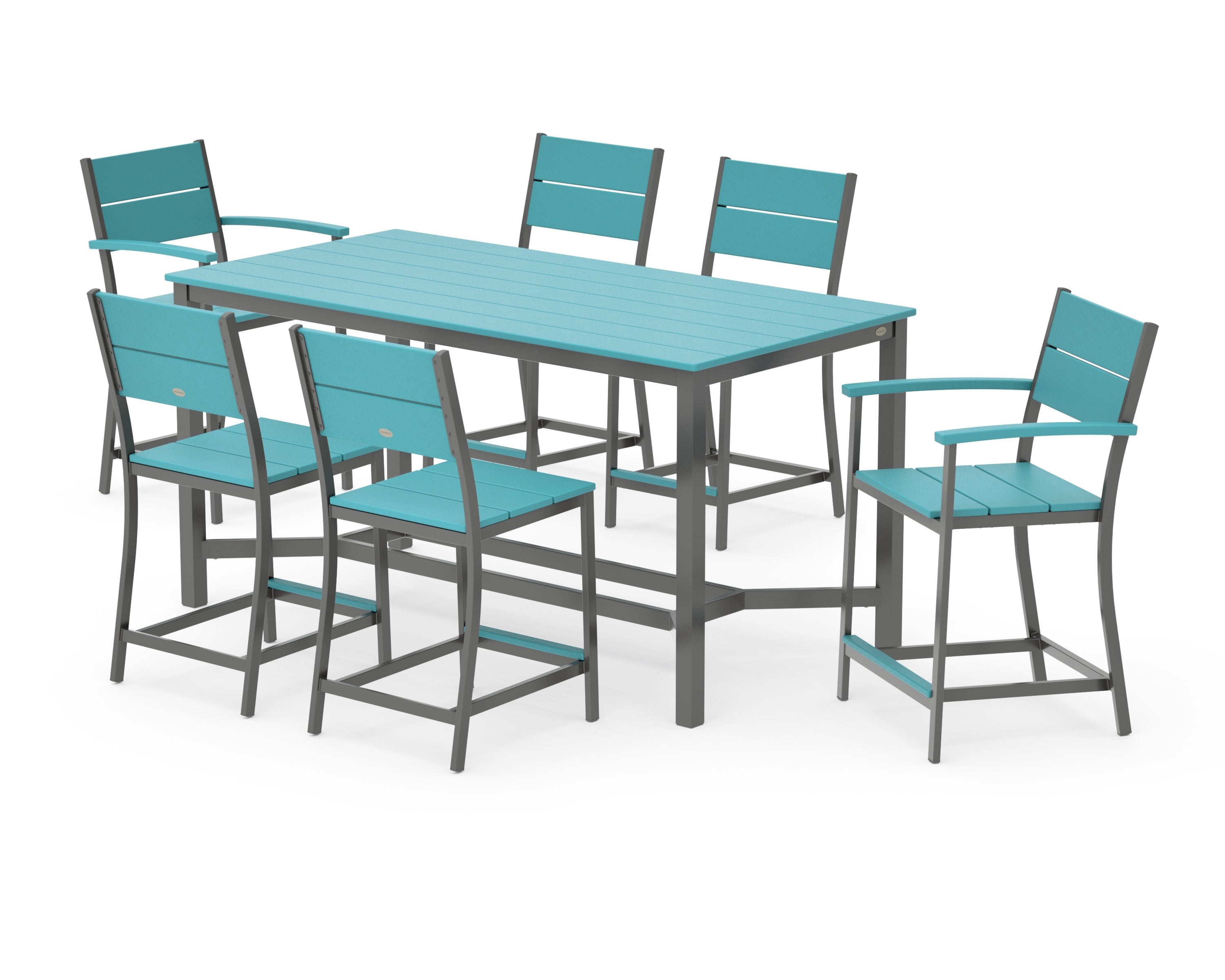 Main Street 7-Piece Counter Set in Charcoal / Aruba
