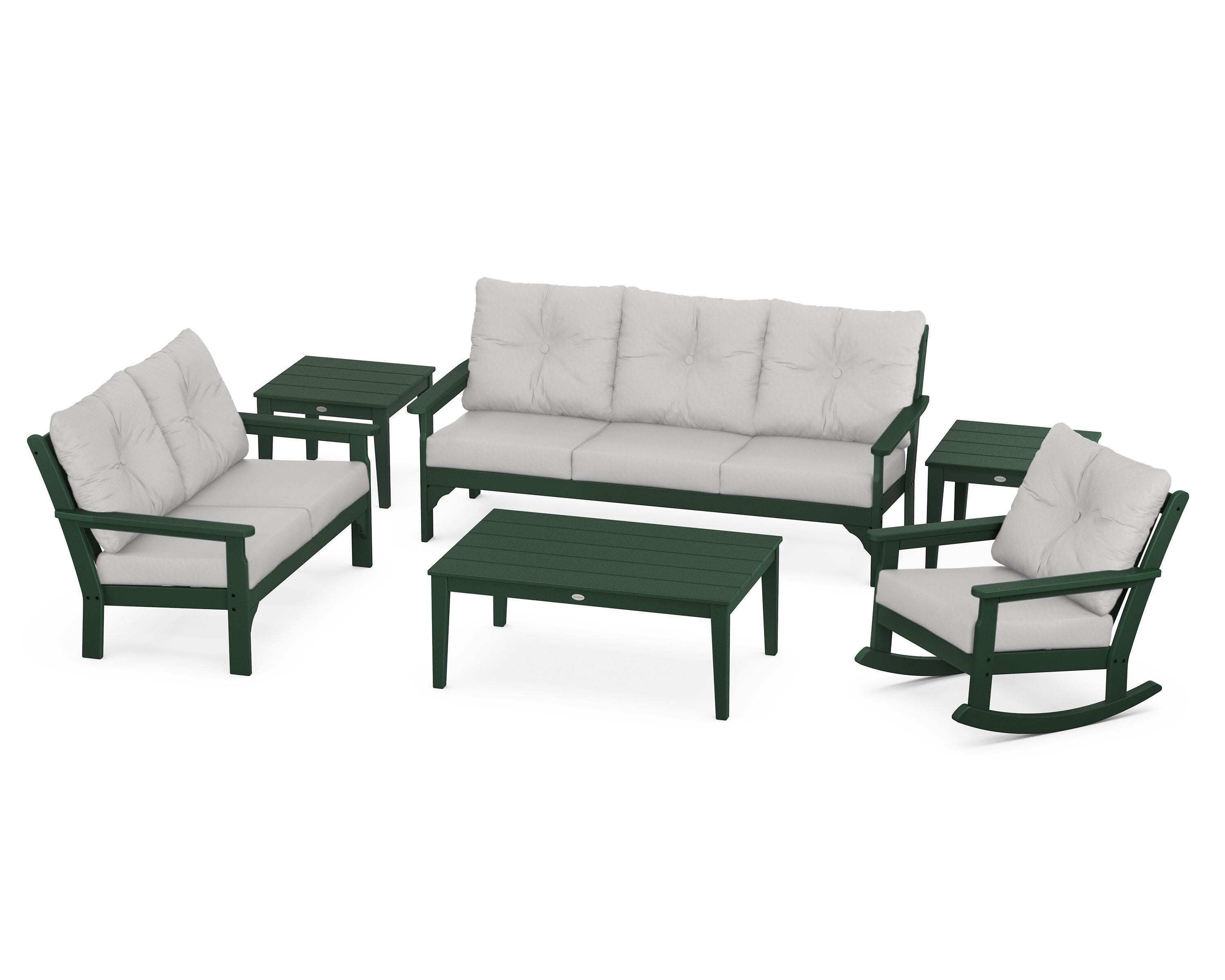 Vineyard 6-Piece Deep Seating Set in Green / Diamond in the Rough