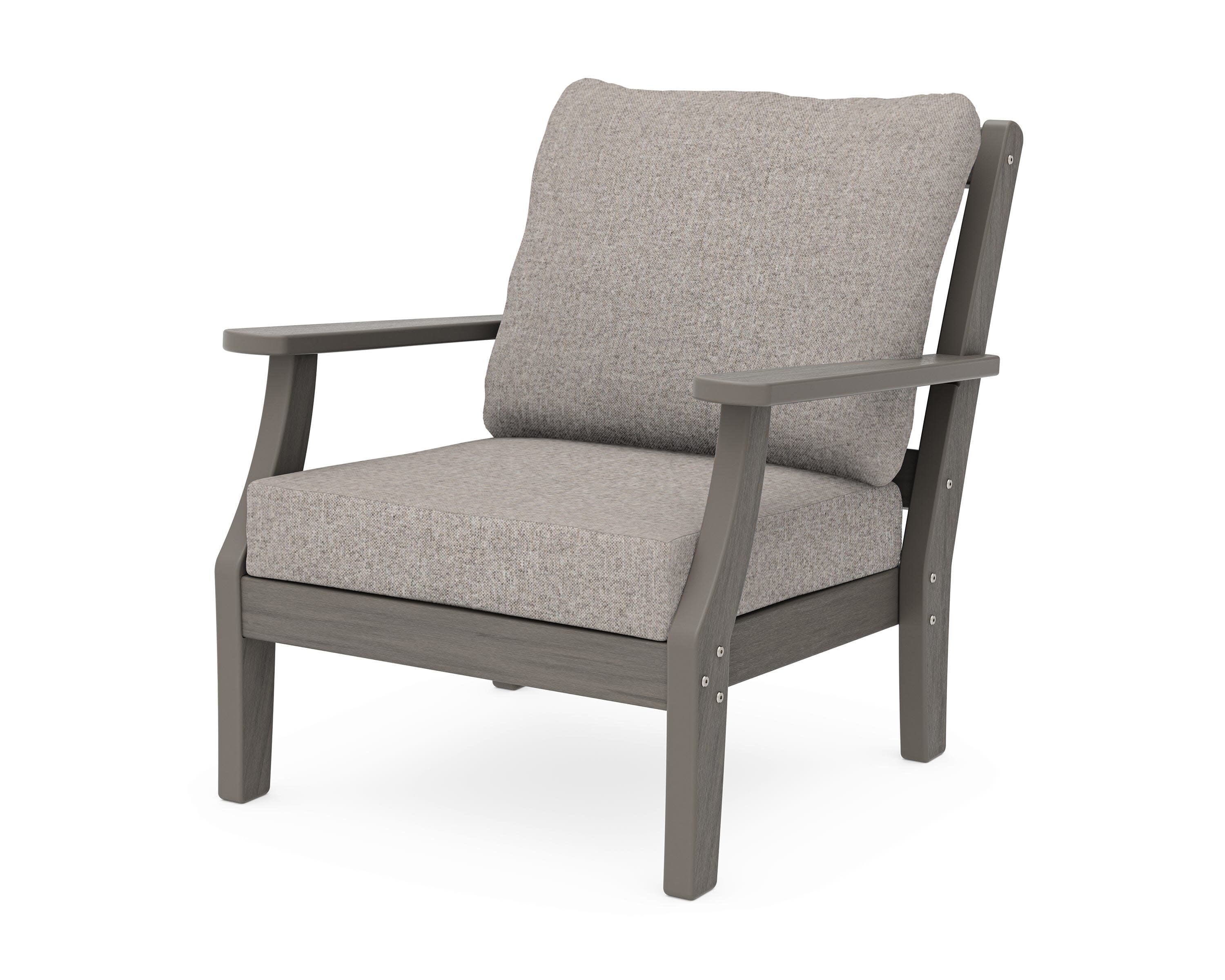 Chinoiserie Deep Seating Chair in Driftwood / Weathered Tweed