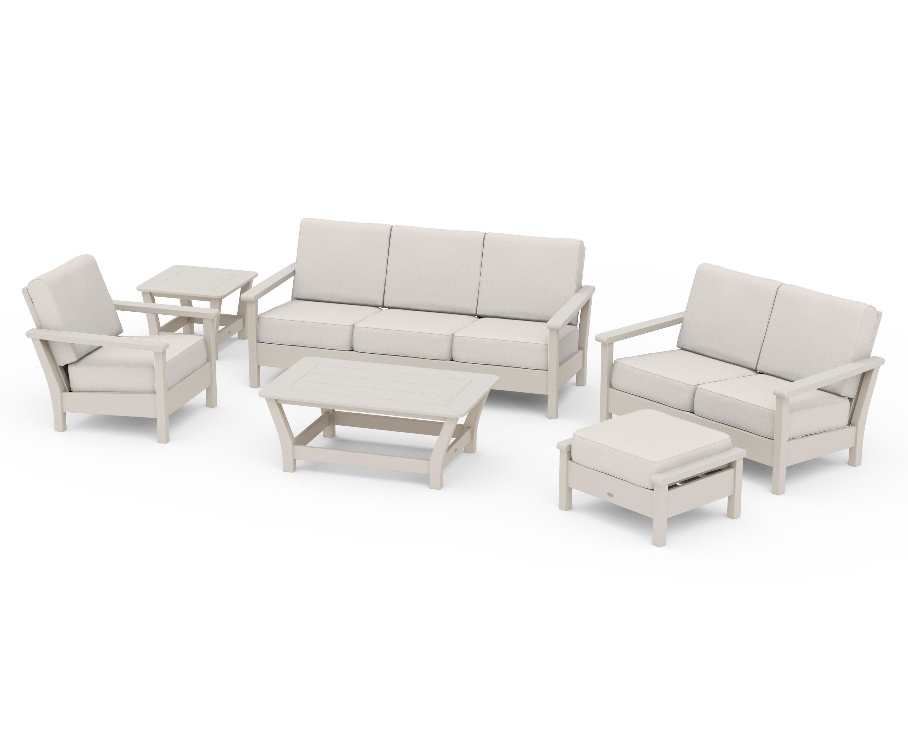 Harbour 6-Piece Outdoor Living Set in Sand / Cast Ash