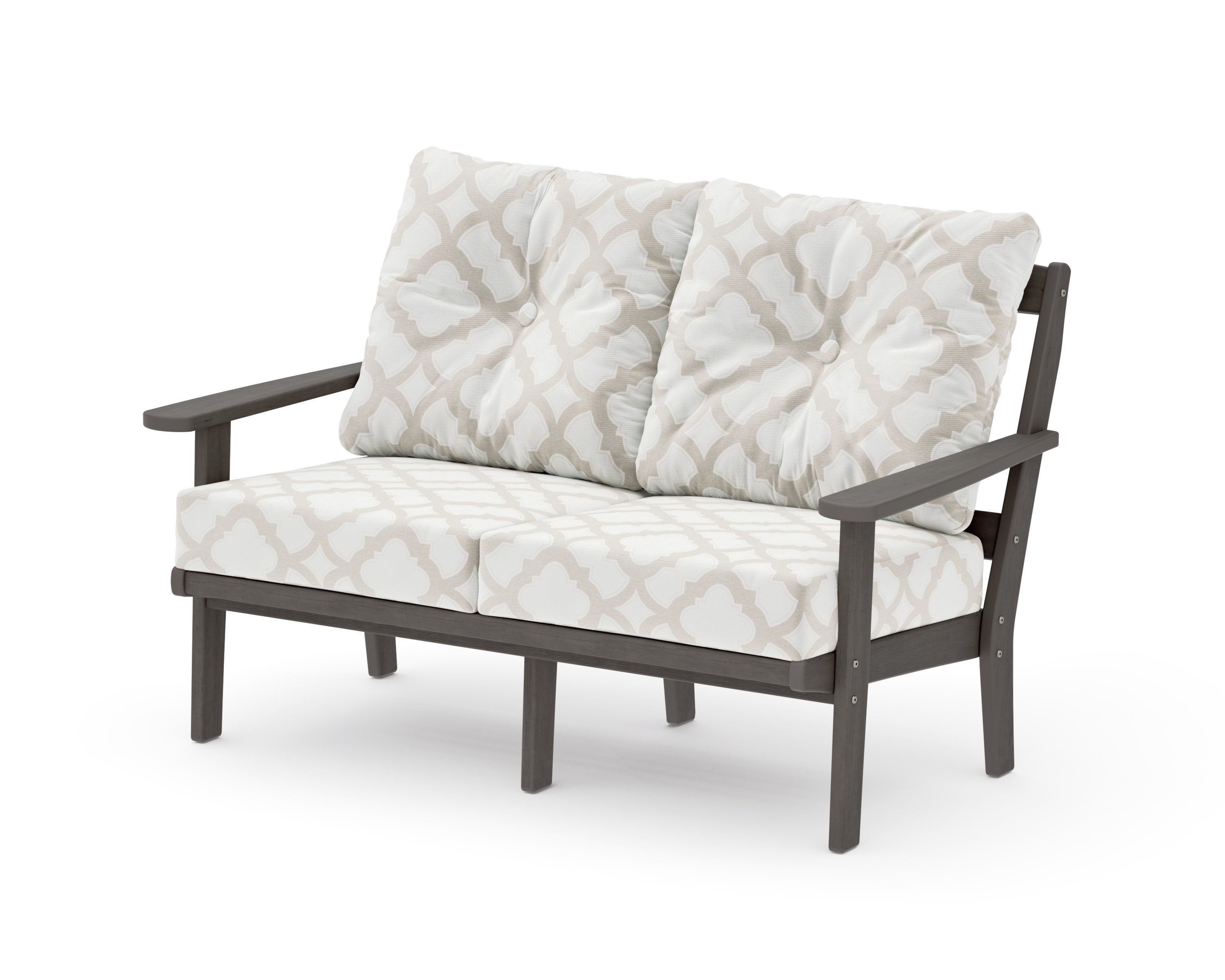 Mission Deep SeatingLoveseat in Driftwood / Trellis Dune Burlap
