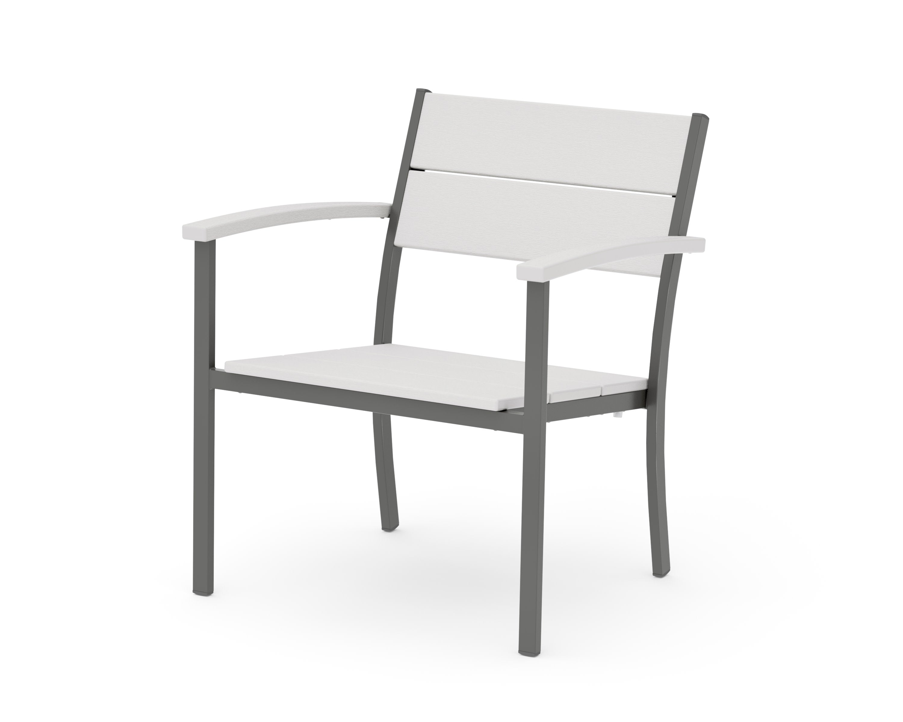 Main Street Stacking Lounge Arm Chair in Charcoal / Vintage White