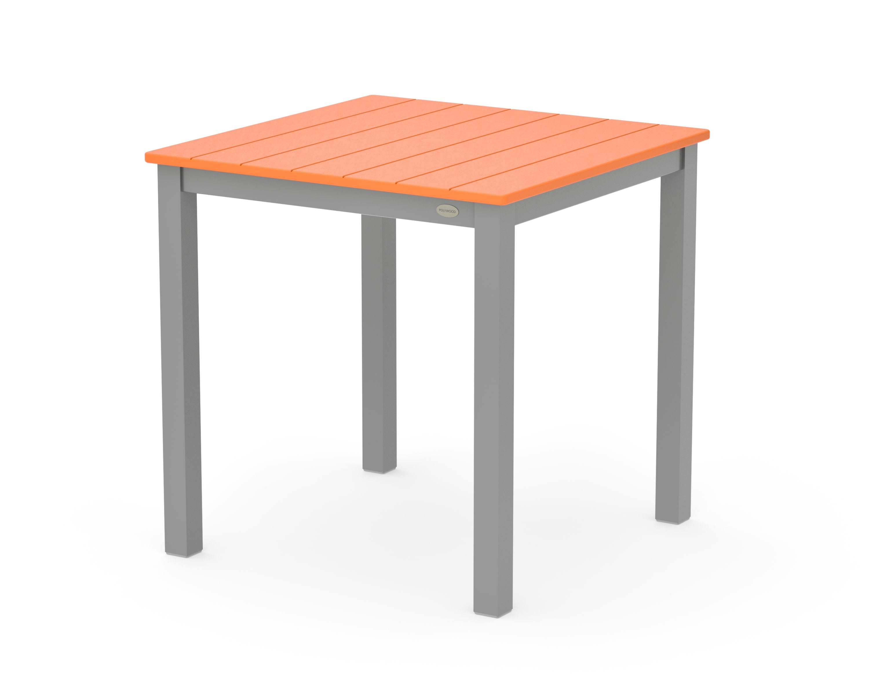 Main Street 30 x 30 Dining Table in Silver / Tangerine