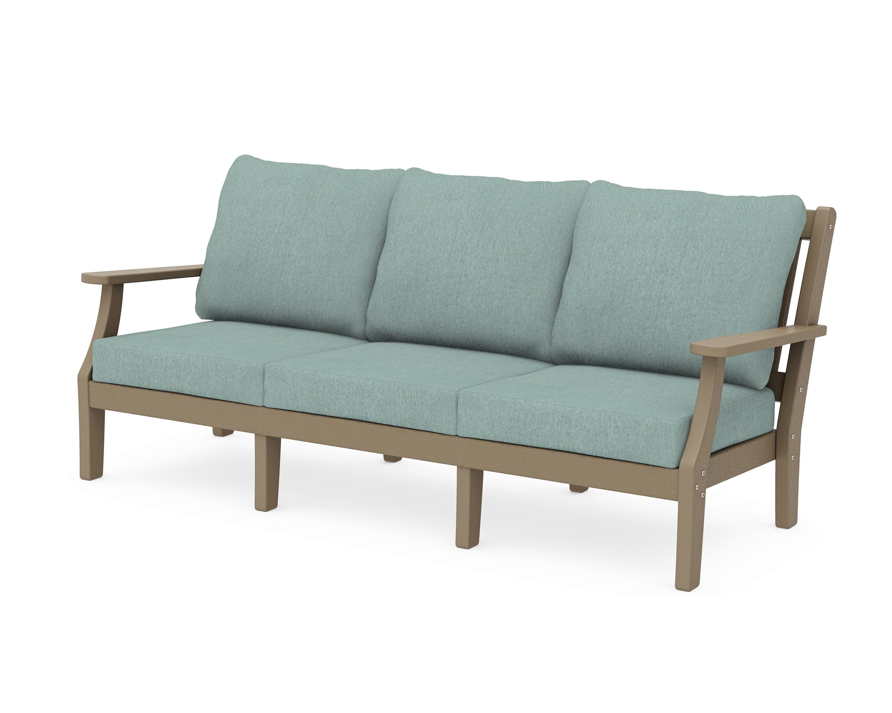 Chinoiserie Deep Seating Sofa in Vintage Sahara / Glacier Spa