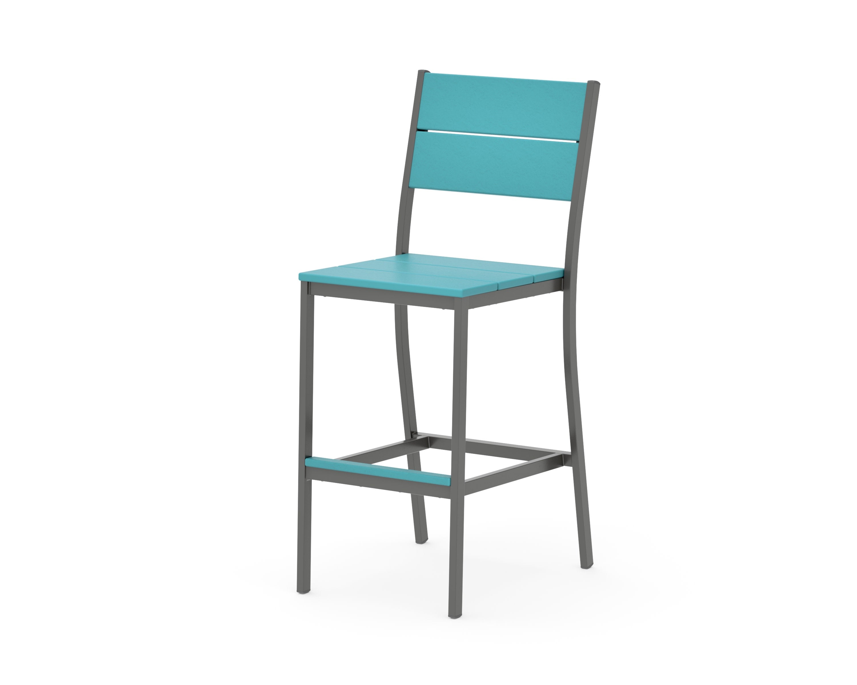 Main Street Bar Side Chair in Charcoal / Aruba
