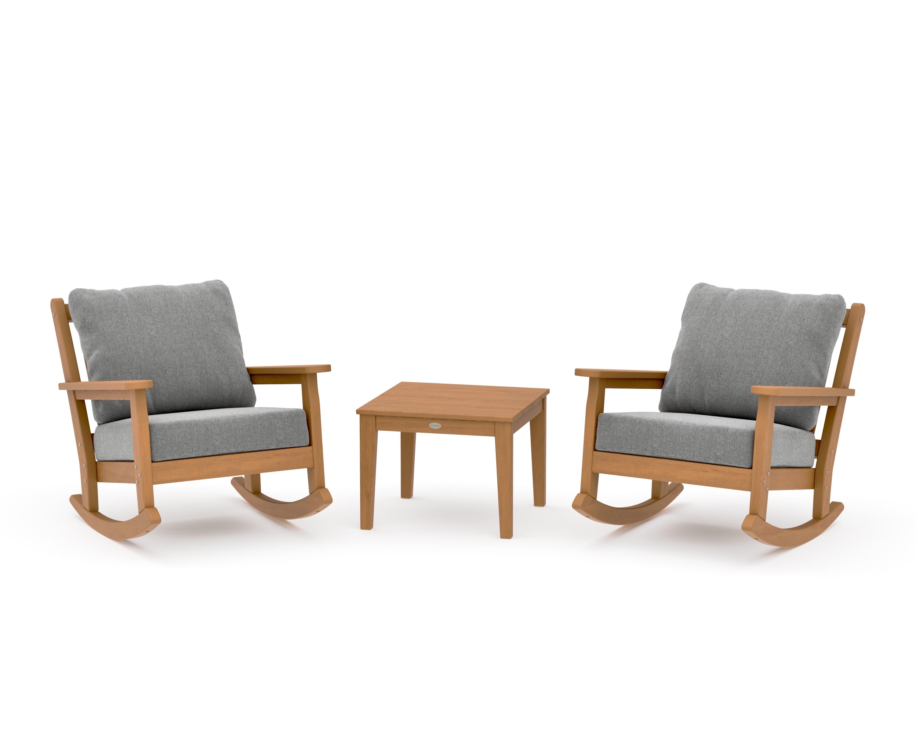 Chippendale 3-Piece Deep Seating Rocker Set in Natural / Grey Mist