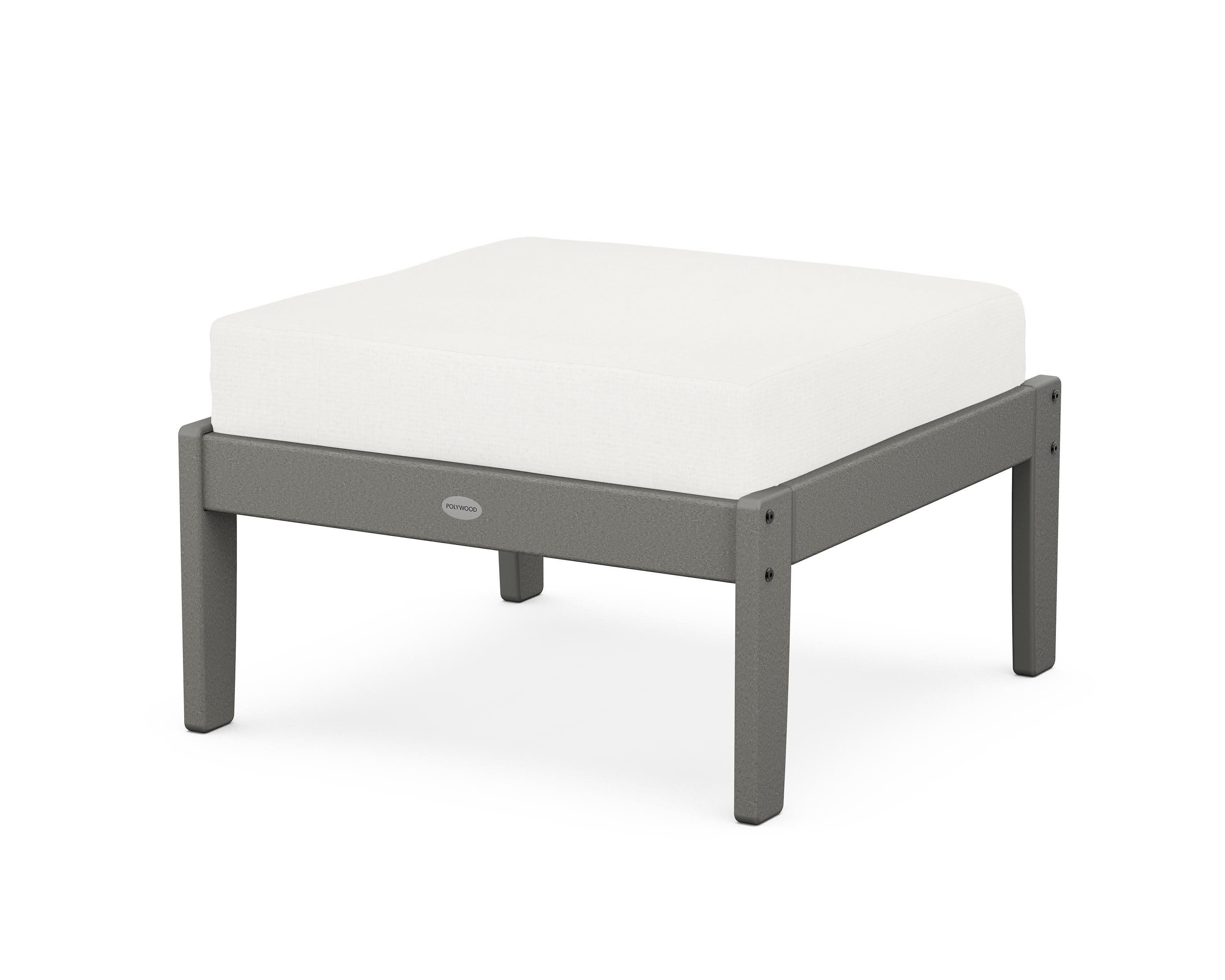 Braxton Deep Seating Ottoman in Slate Grey / Natural Linen