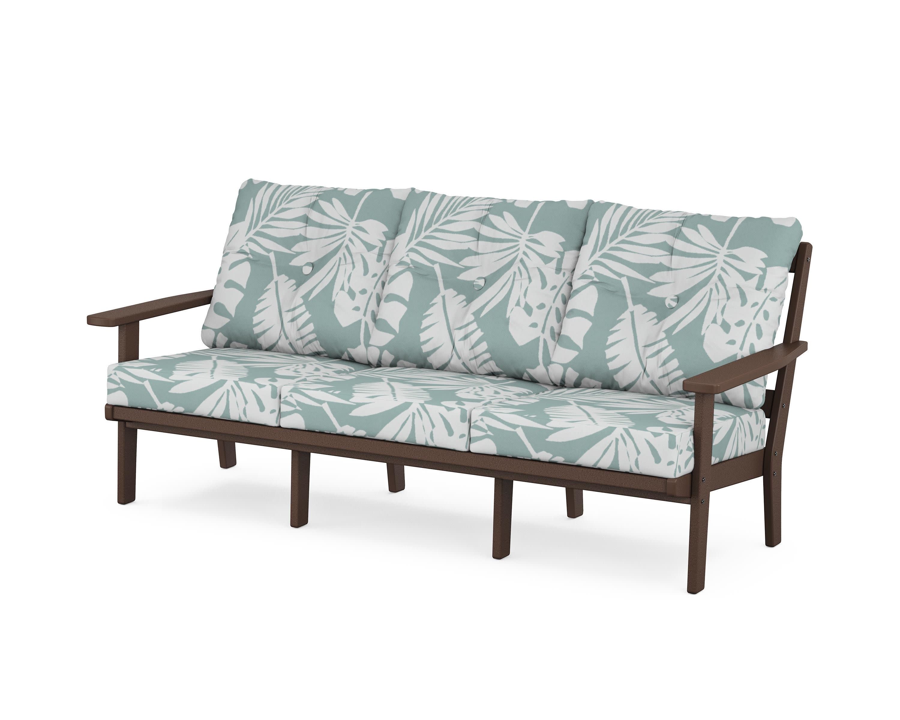 Oxford Deep Seating Sofa in Mahogany / Leaf Glacier Spa
