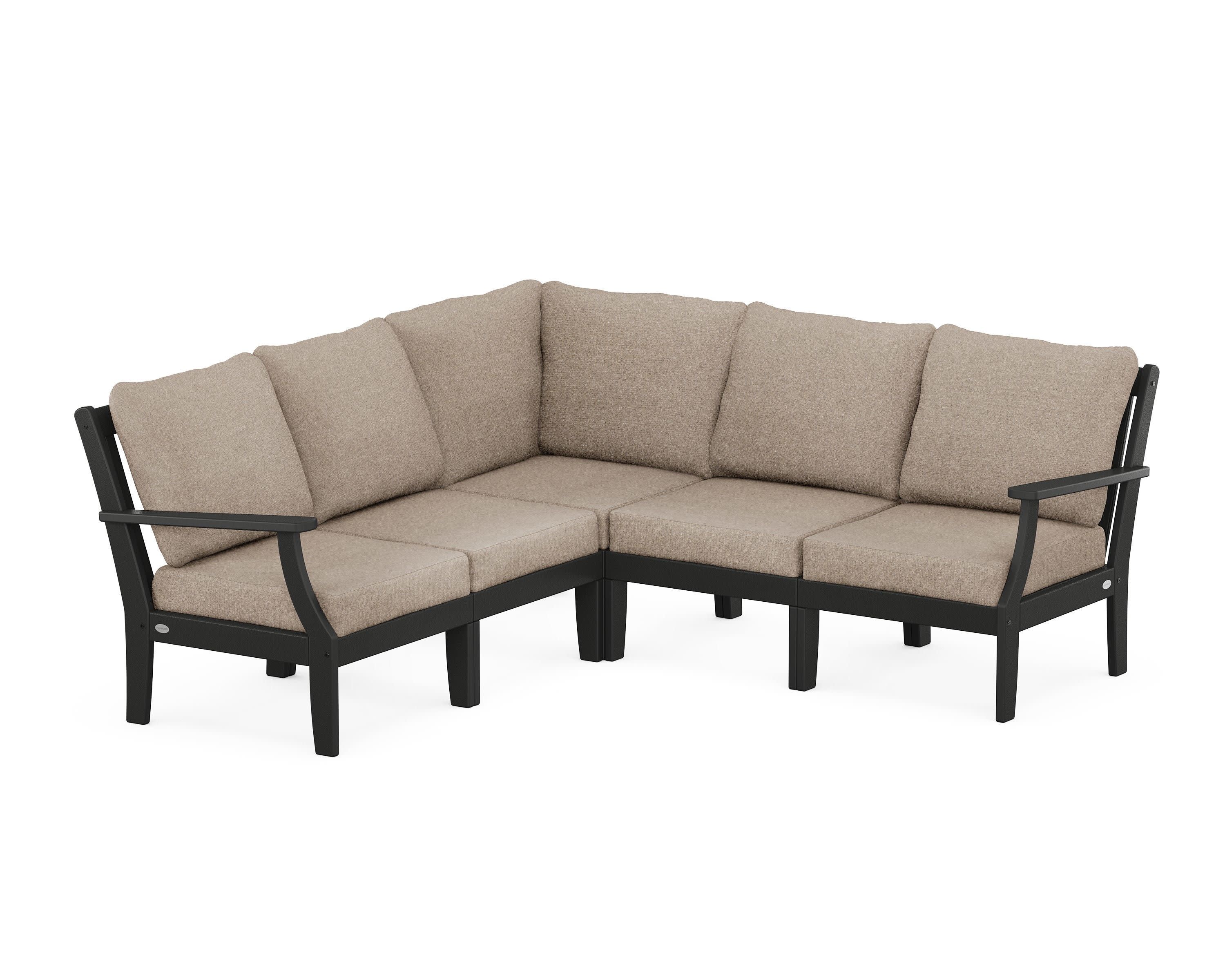 Braxton Modular 5-Piece Deep Seating Set in Black / Spiced Burlap