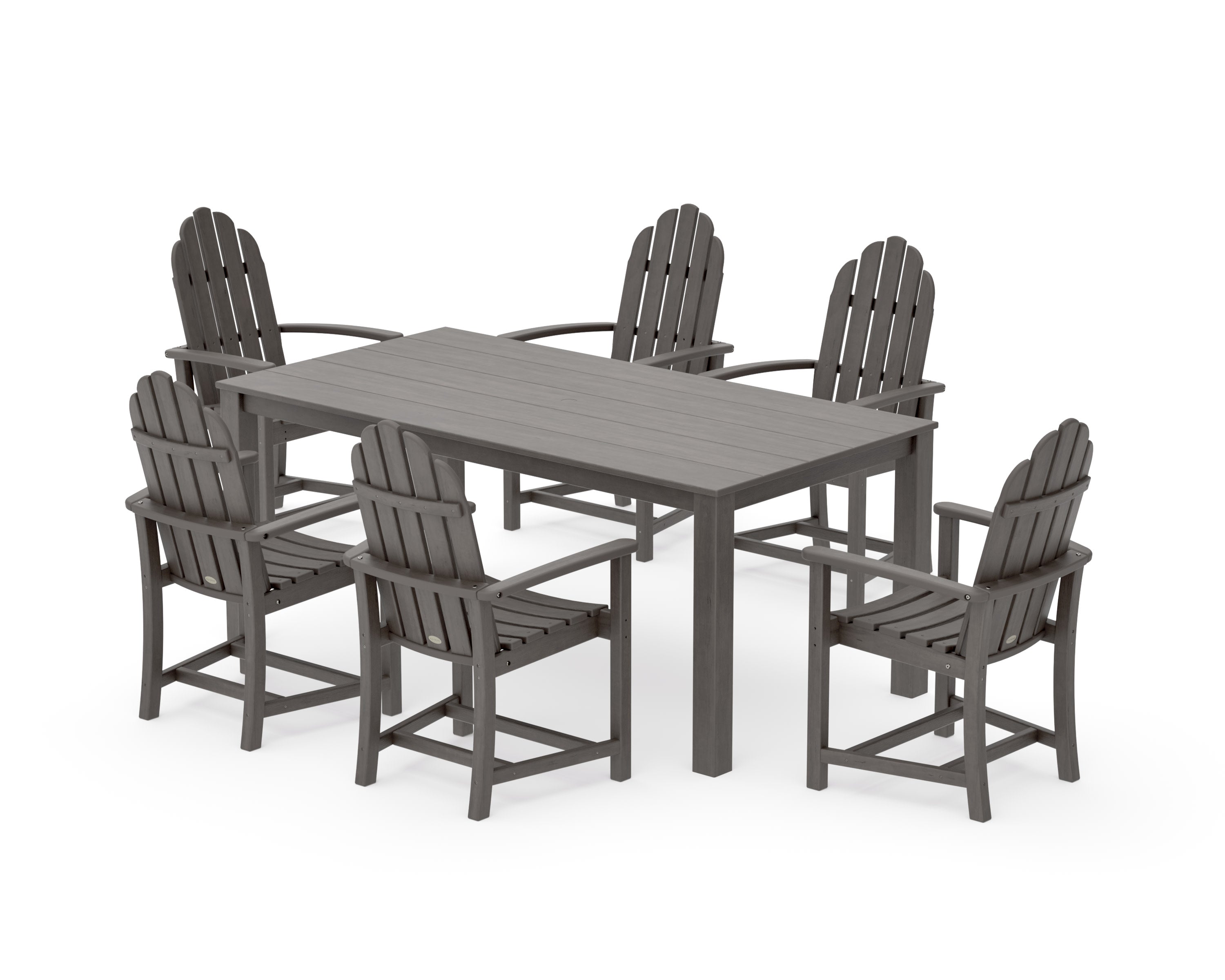 Classic Adirondack 7-Piece Parsons Dining Set in Driftwood