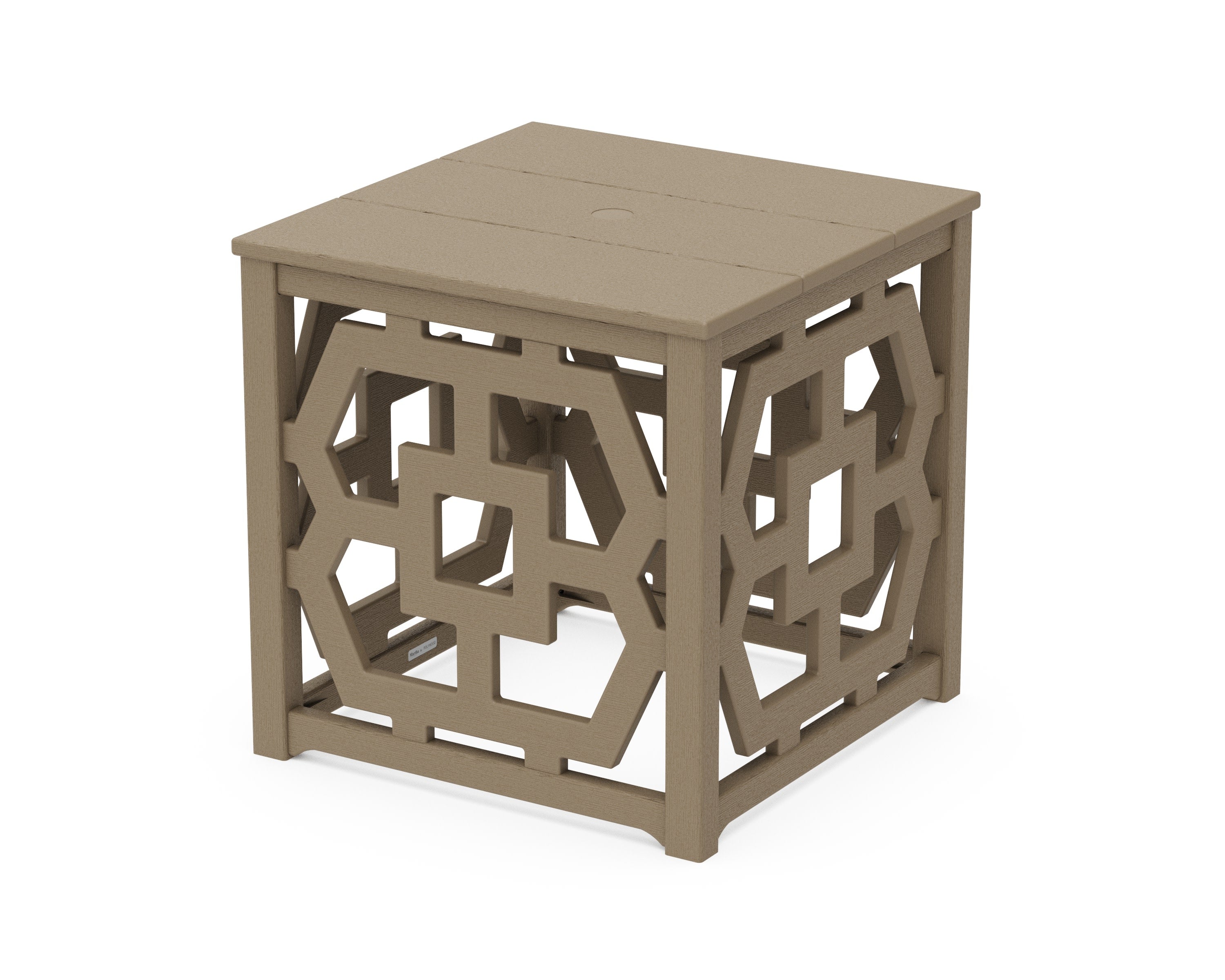 Chinoiserie Umbrella Stand Accent Table in Vintage Sahara
