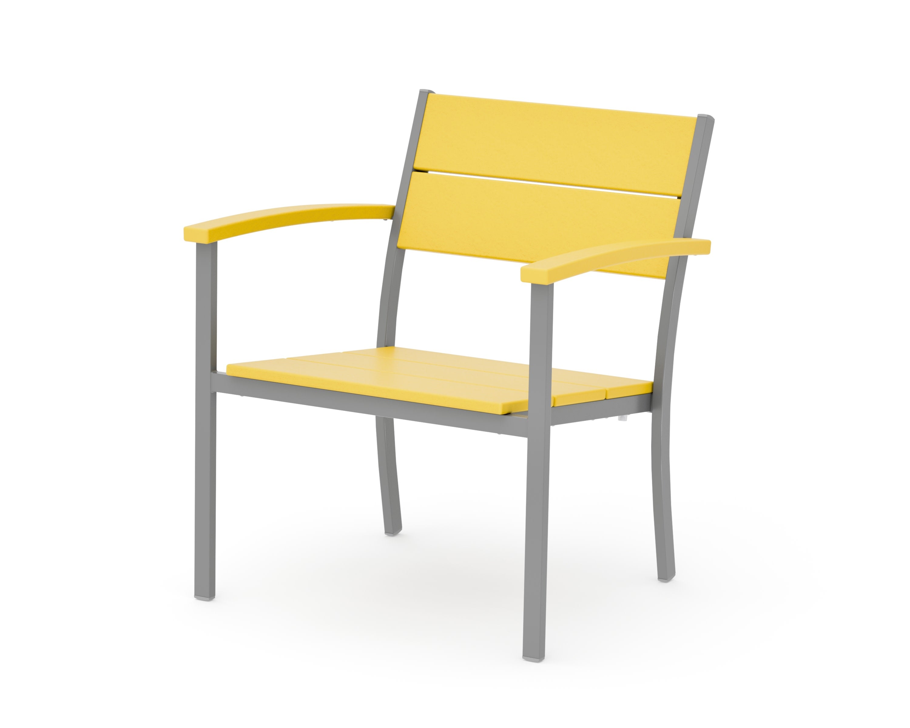 Main Street Stacking Lounge Arm Chair in Silver / Lemon