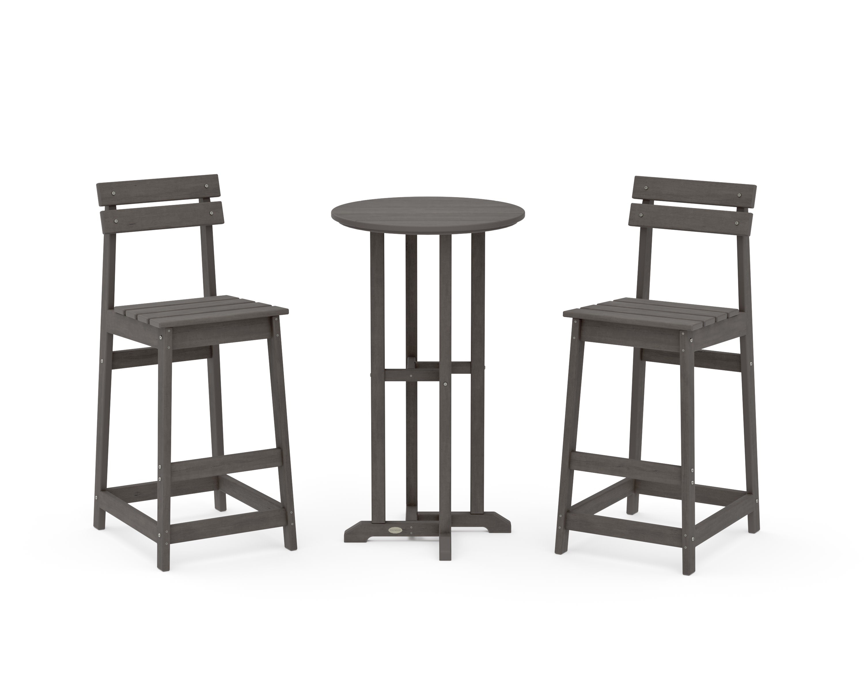 Modern Studio Plaza Bar Chair 3-Piece Bistro Set in Driftwood