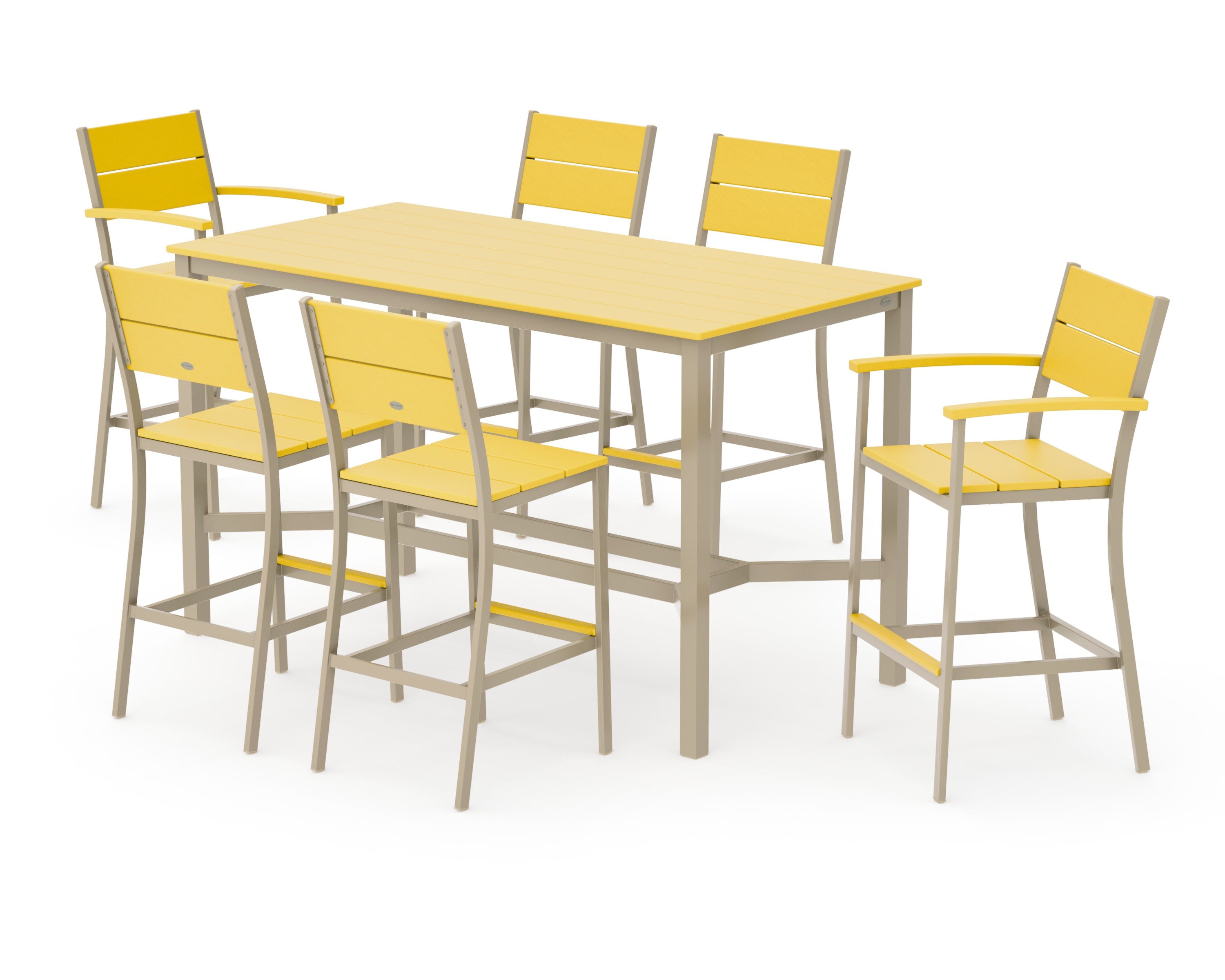 Main Street 7-Piece Bar Set in Sand / Lemon