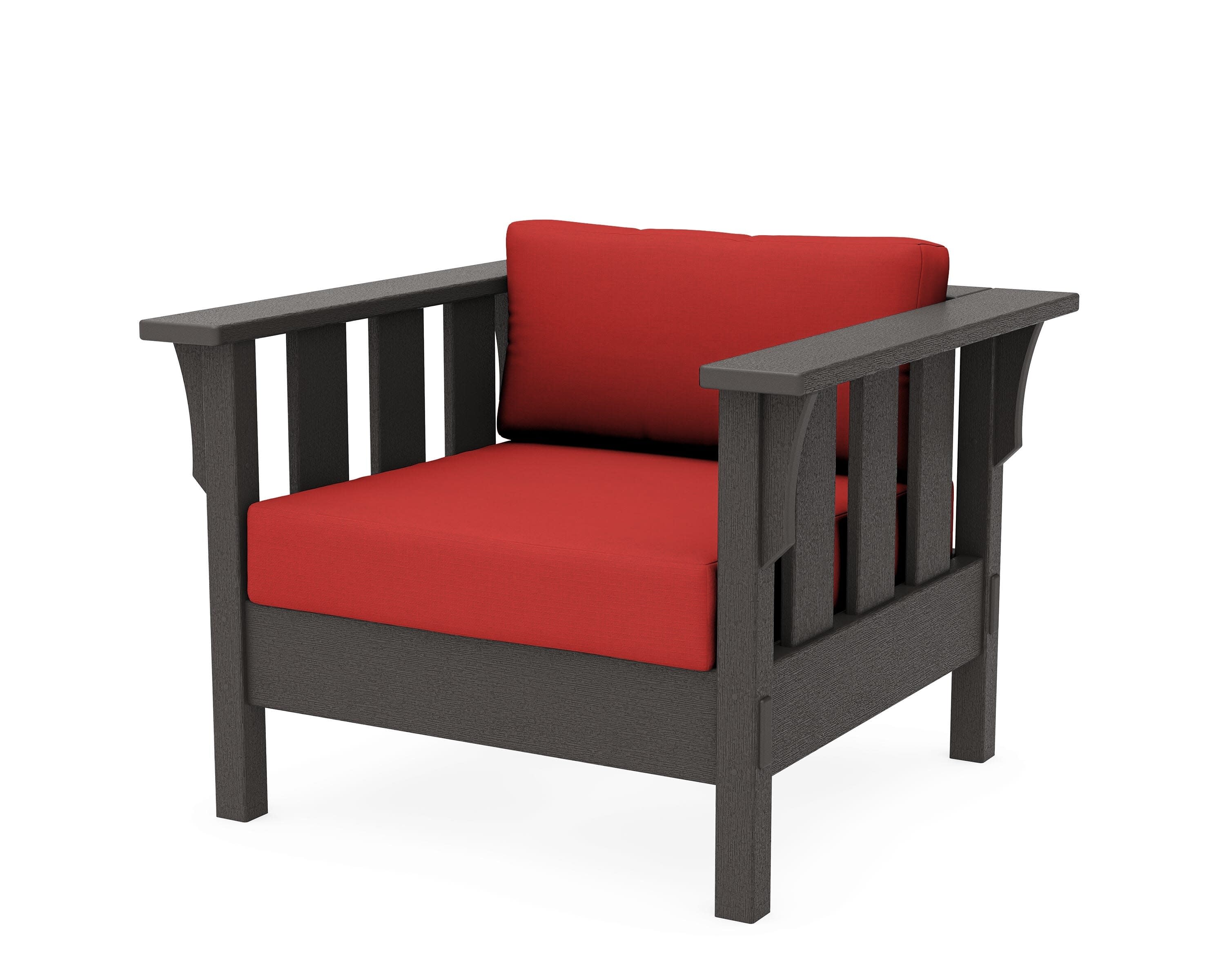 Acadia Deep Seating Chair in Vintage Coffee / Crimson Linen