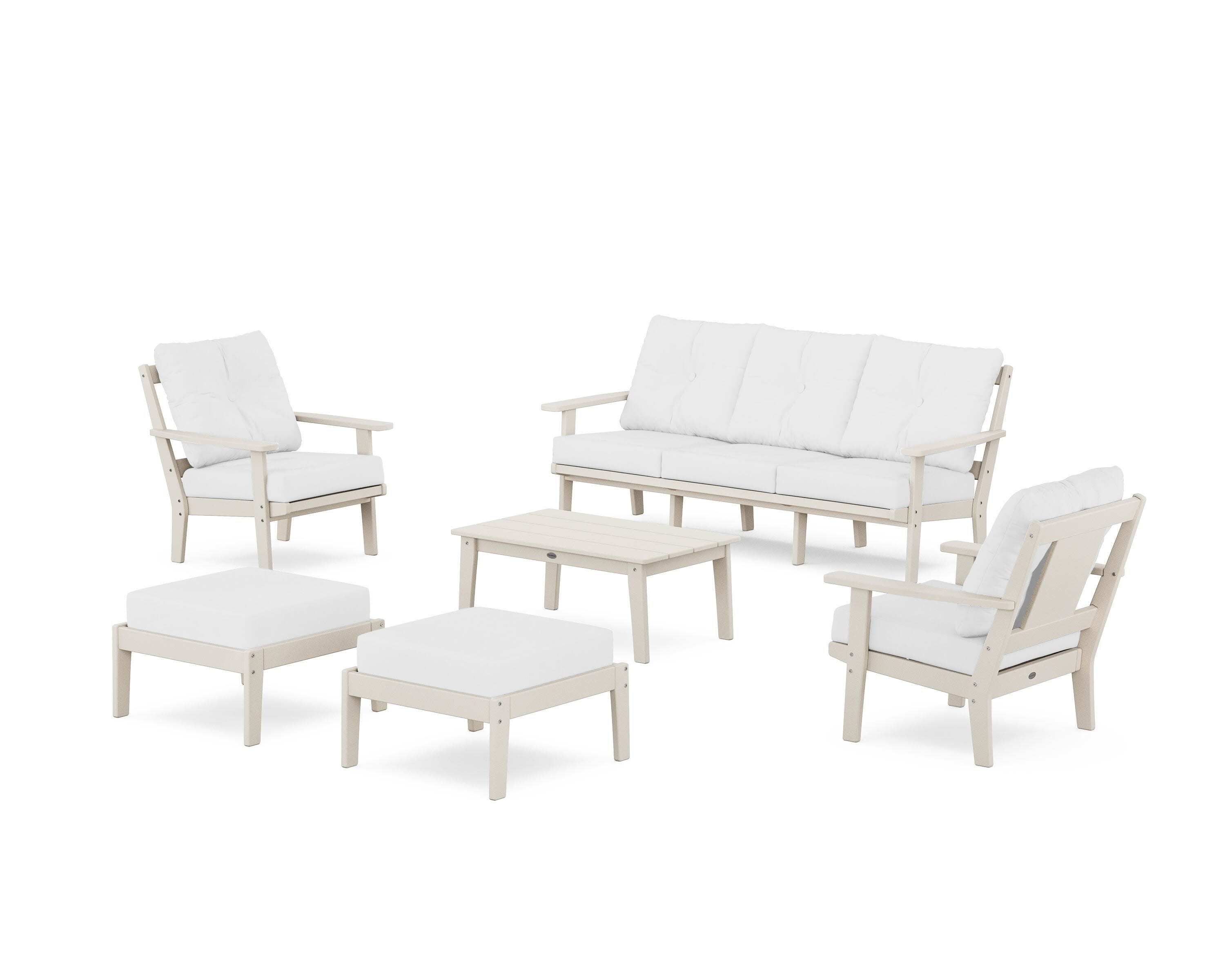 Prairie 6-Piece Lounge Sofa Set in Sand / Natural