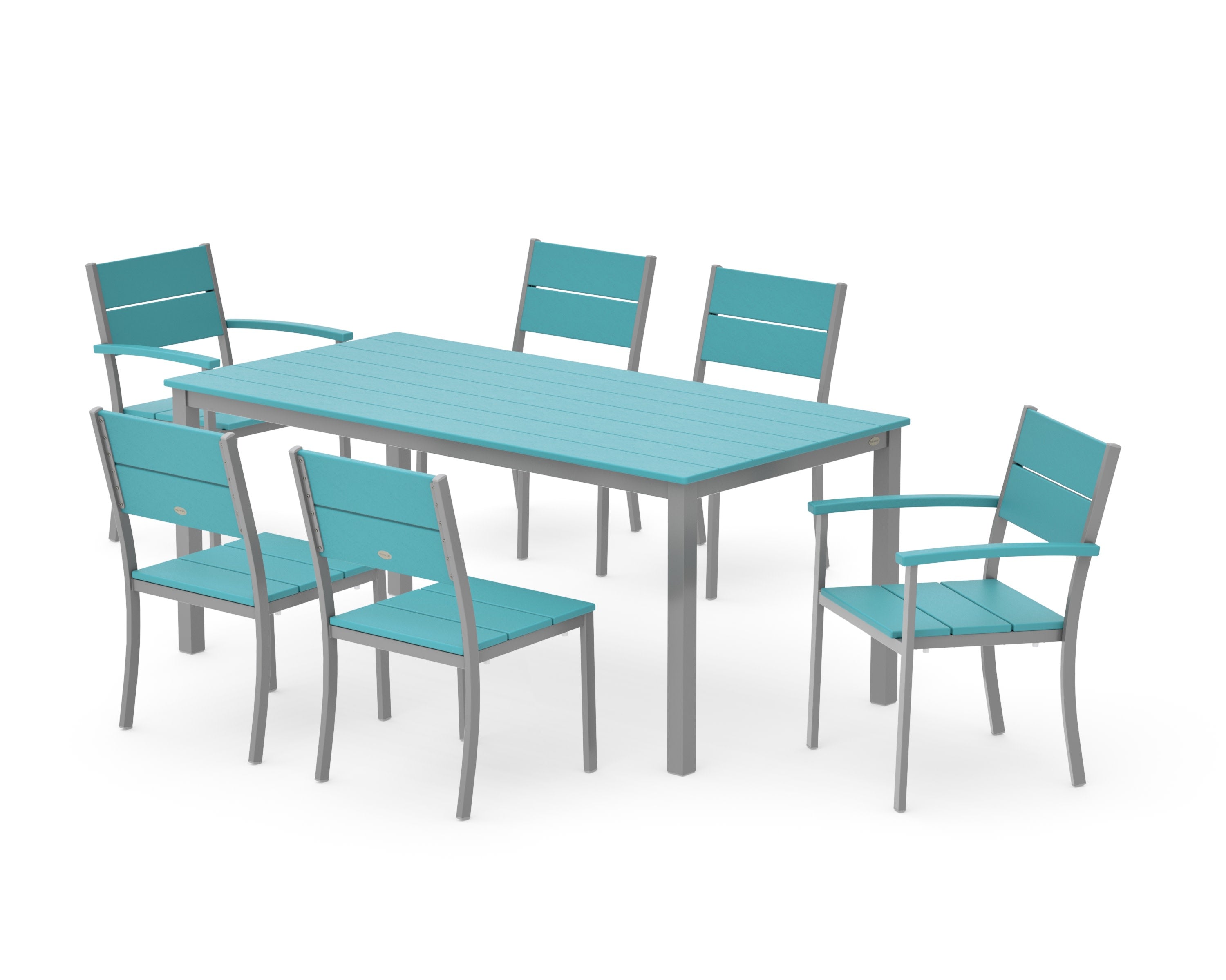 Main Street 7-Piece Dining Set in Silver / Aruba