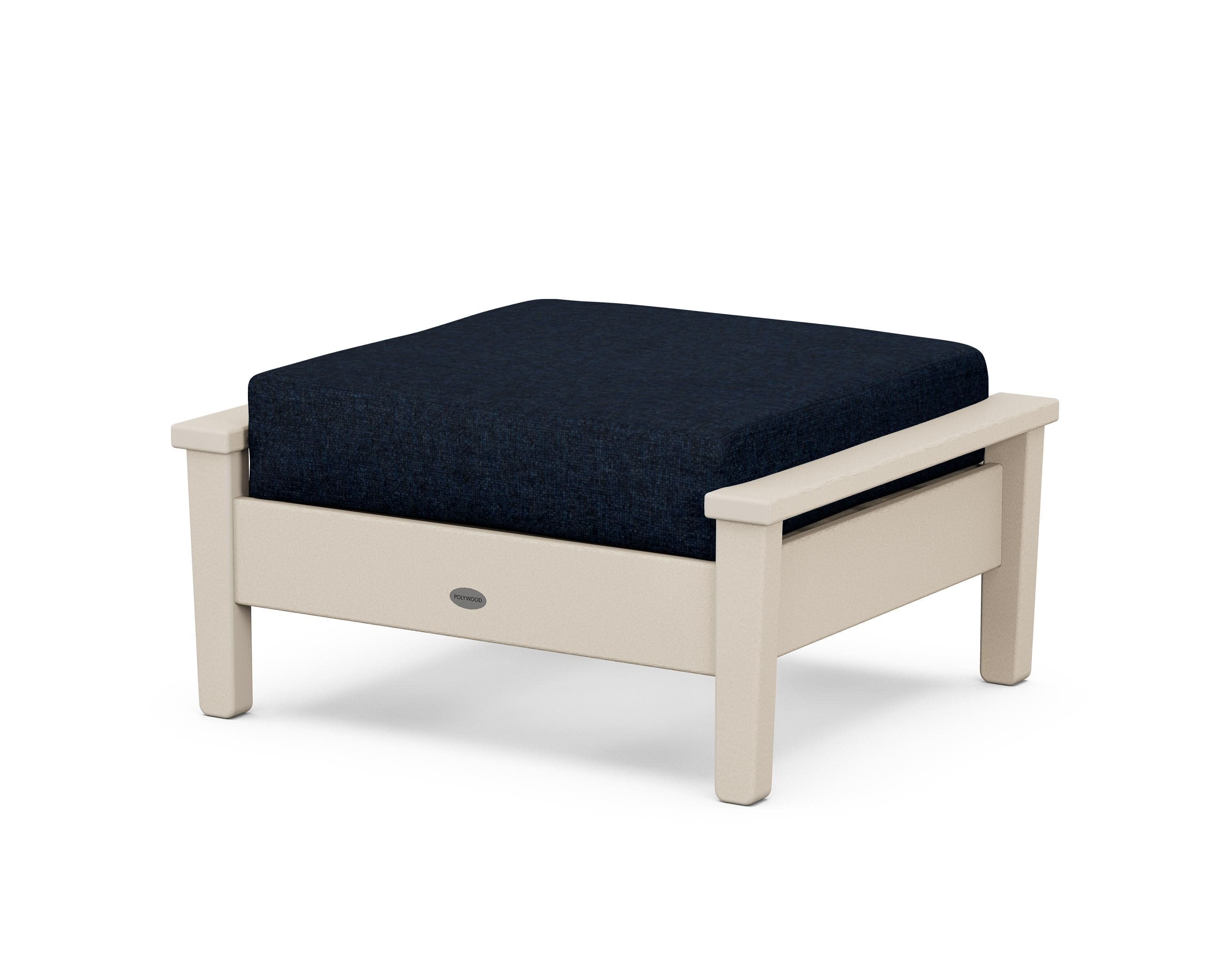 Prescott Deep Seating Ottoman in Sand / Marine Indigo