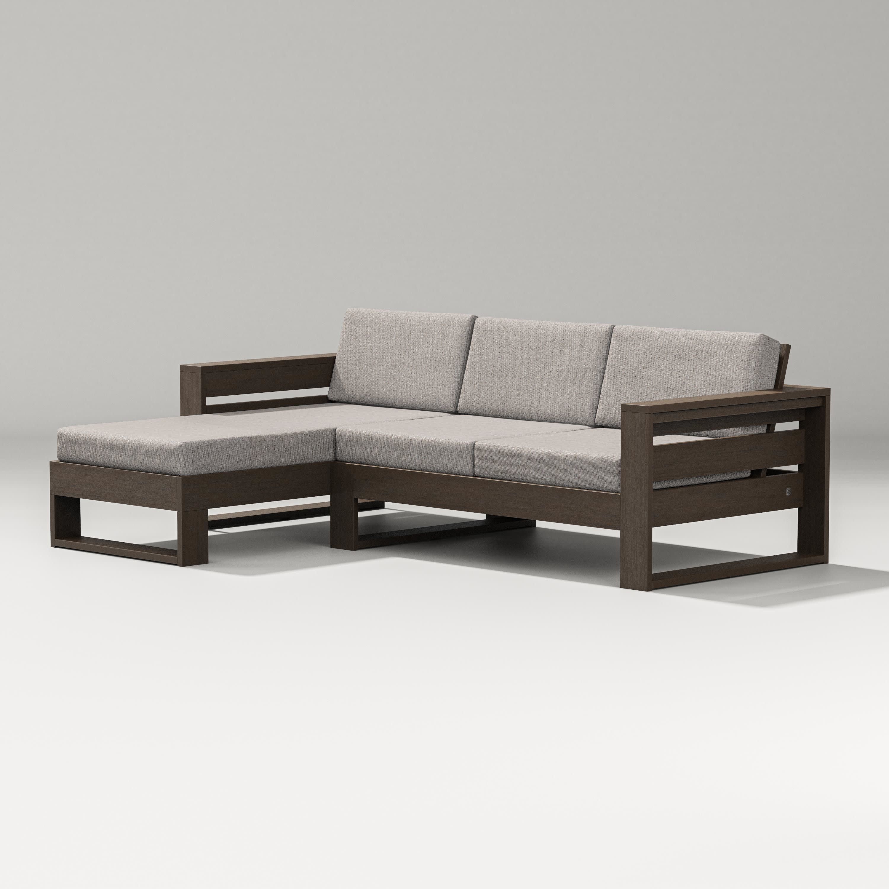Latitude Left Chaise Sectional in Kona / Weathered Tweed