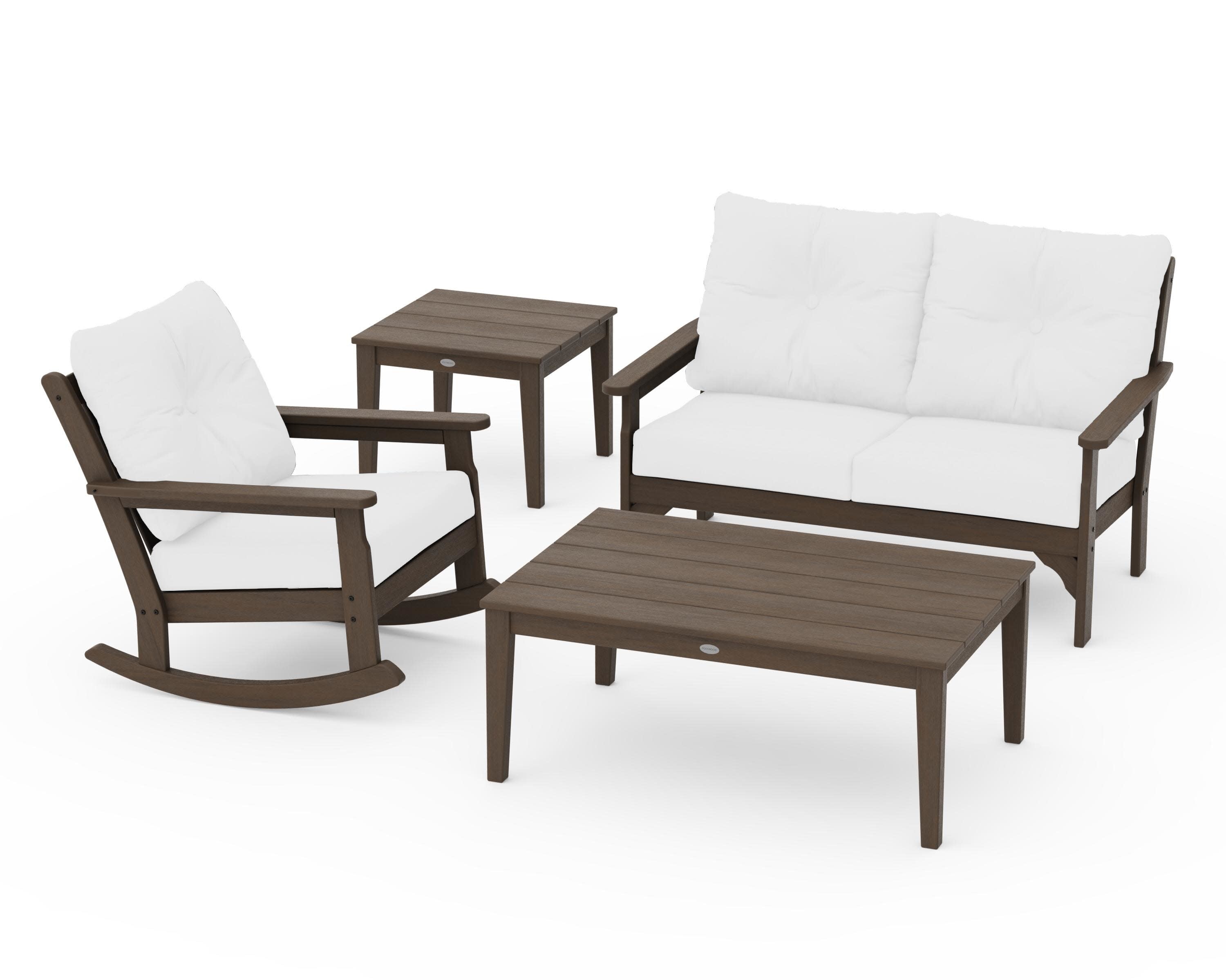 Vineyard 4-Piece Deep Seating Rocker Set in Kona / Natural