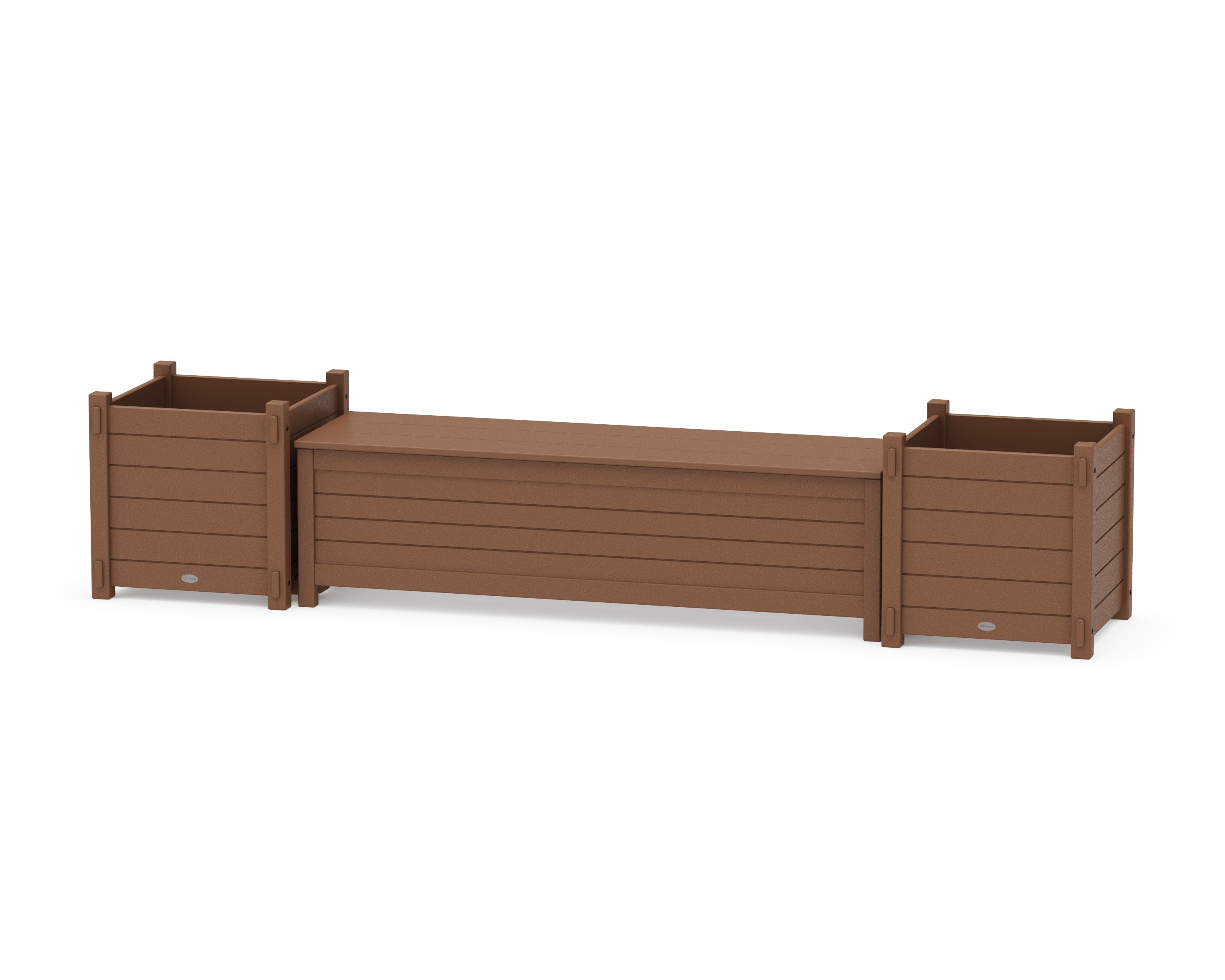 60" Nautical Straight Planter Storage Bench Set- Large in Teak
