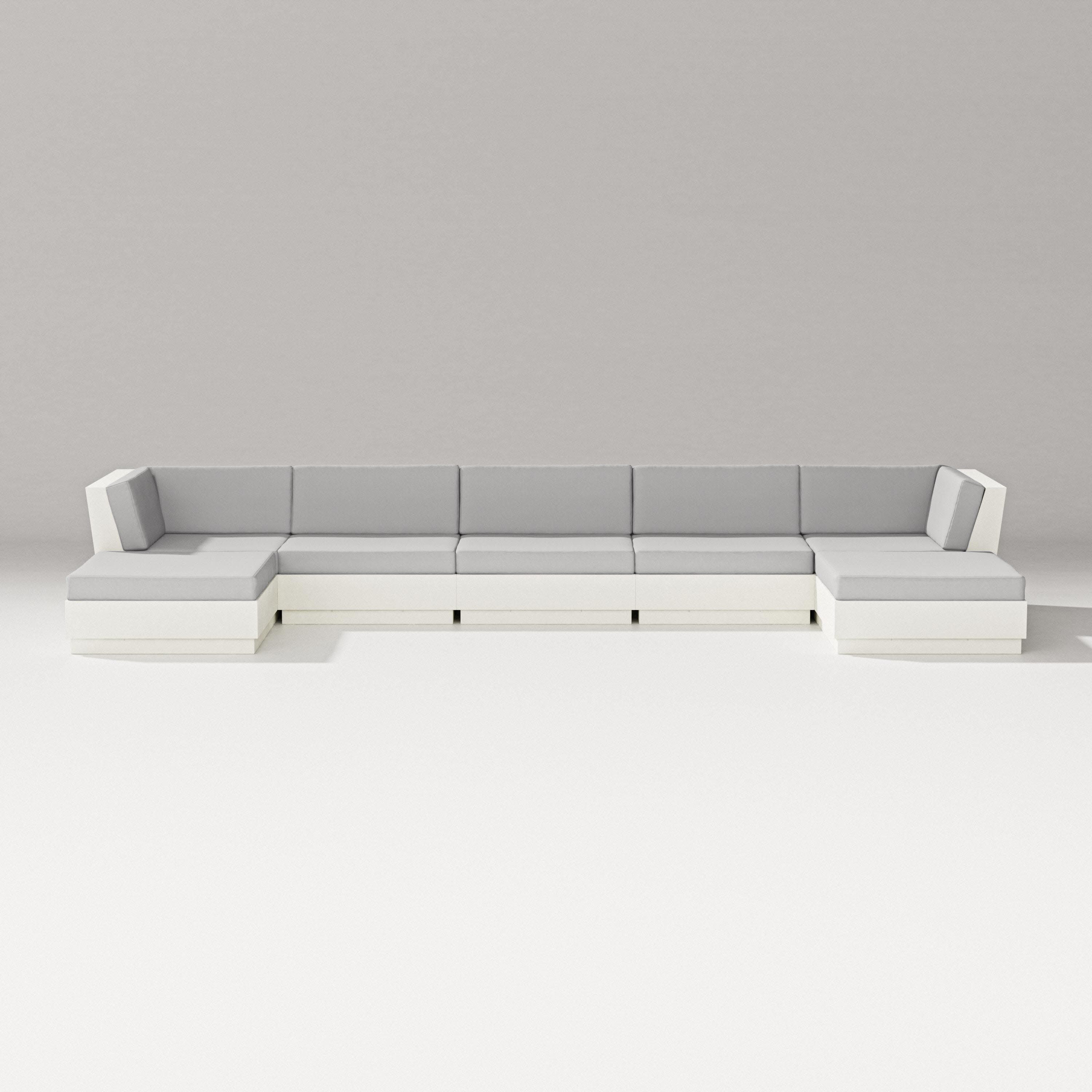Elevate 7-Piece Double Chaise Sectional in Vintage White / Diamond in the Rough