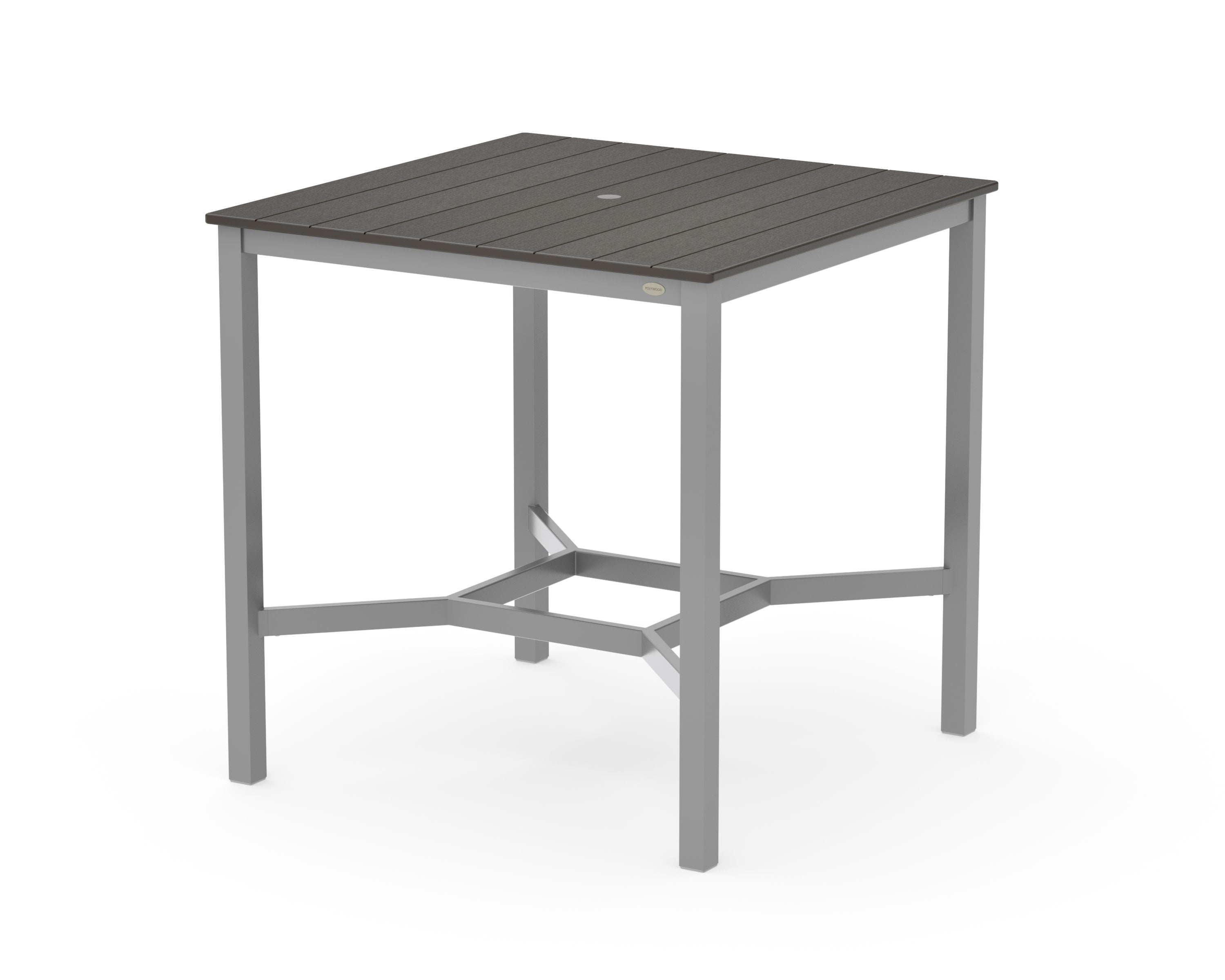 Main Street 42 x 42 Bar Table in Silver / Vintage Coffee