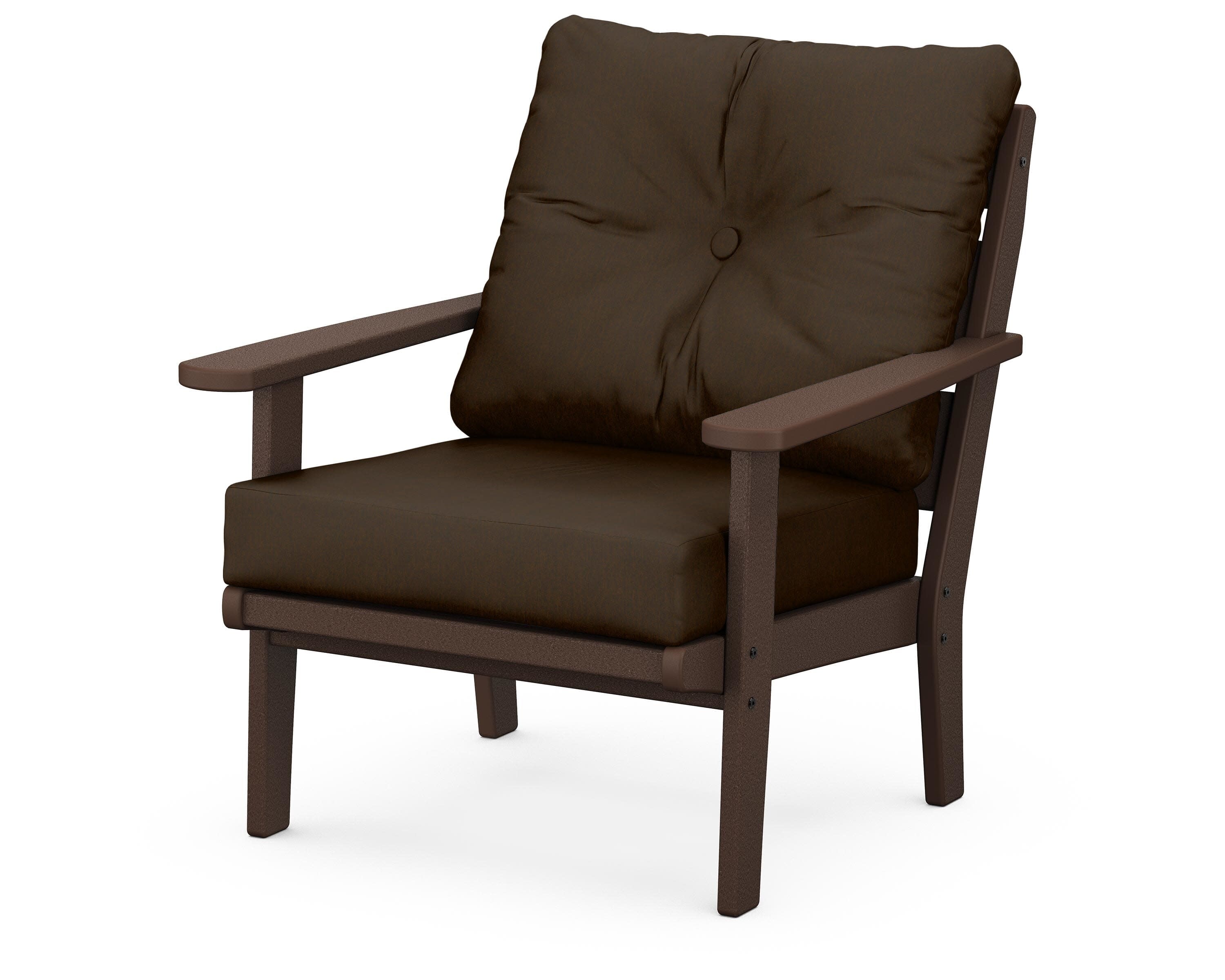 Lakeside Deep Seating Chair in Mahogany / Canvas Java