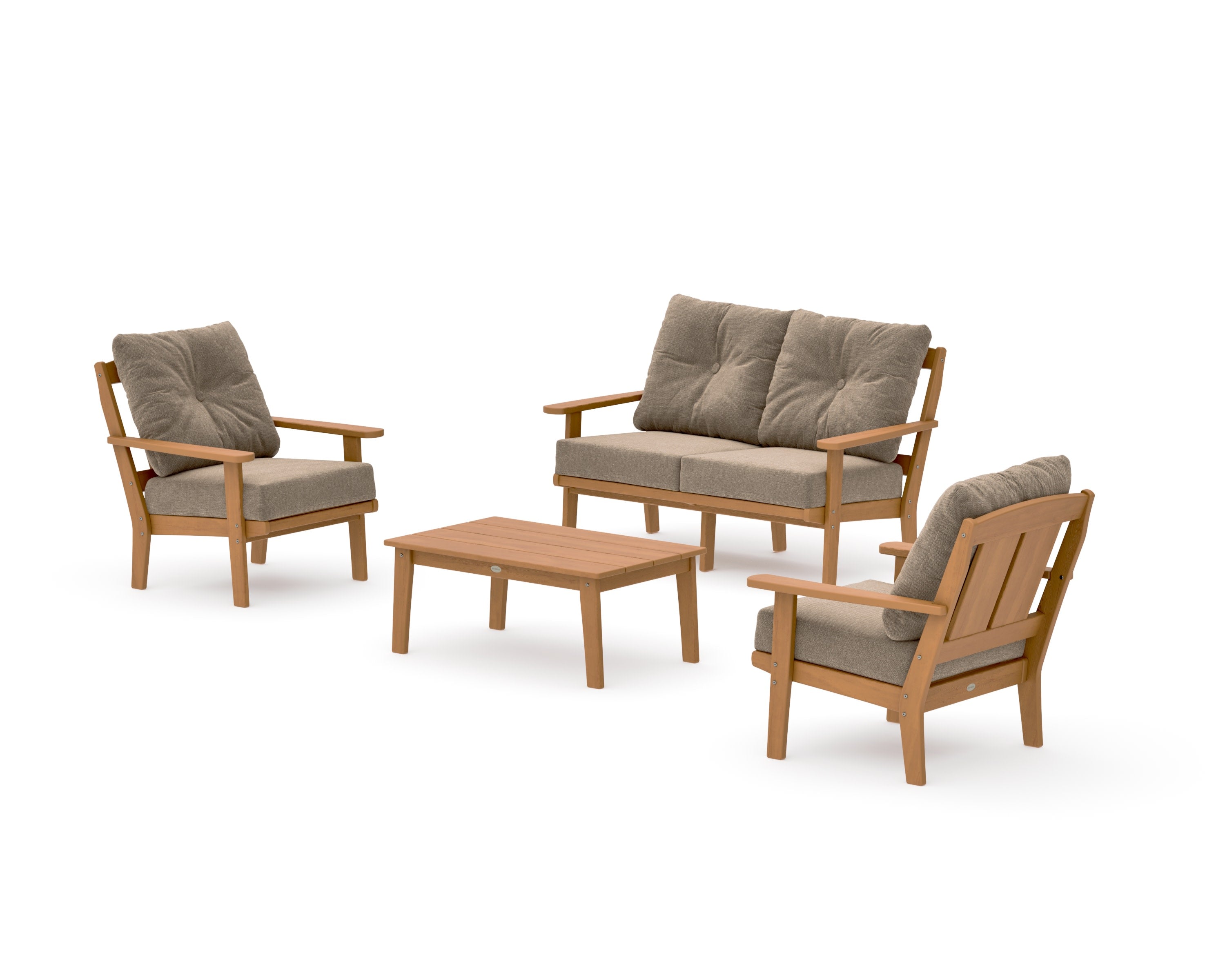 Mission 4-Piece Deep Seating Set with Loveseat in Natural / Spiced Burlap