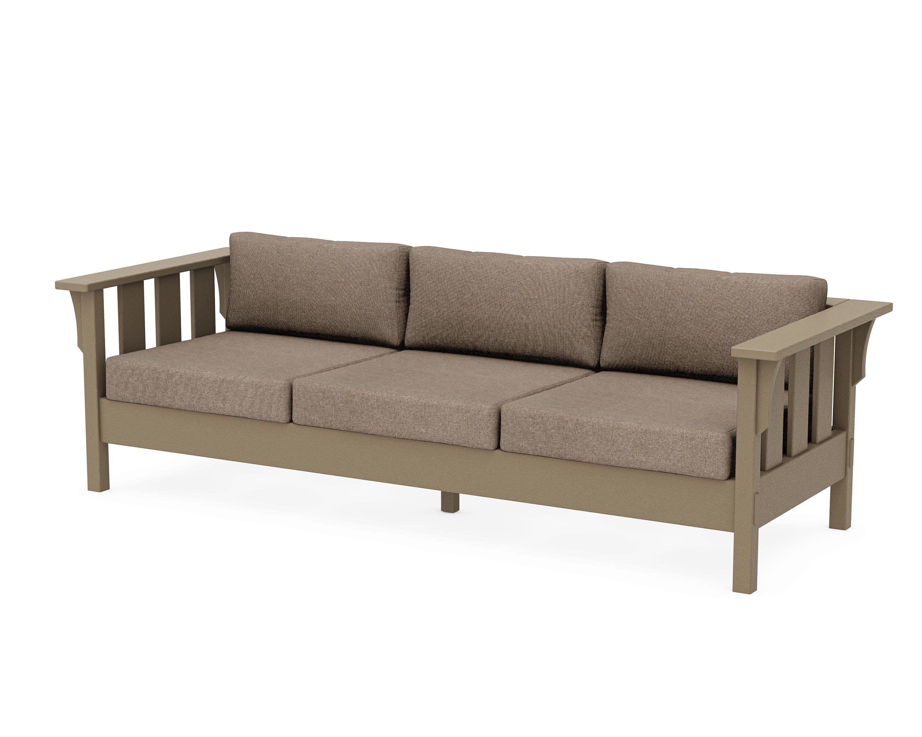 Acadia Deep Seating Sofa in Vintage Sahara / Spiced Burlap