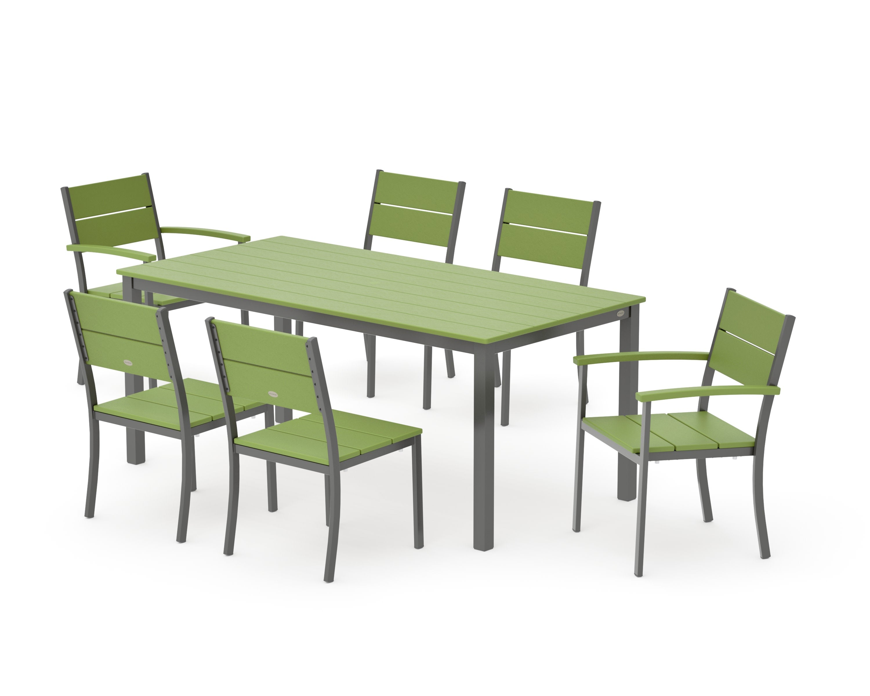 Main Street 7-Piece Dining Set in Charcoal / Lime