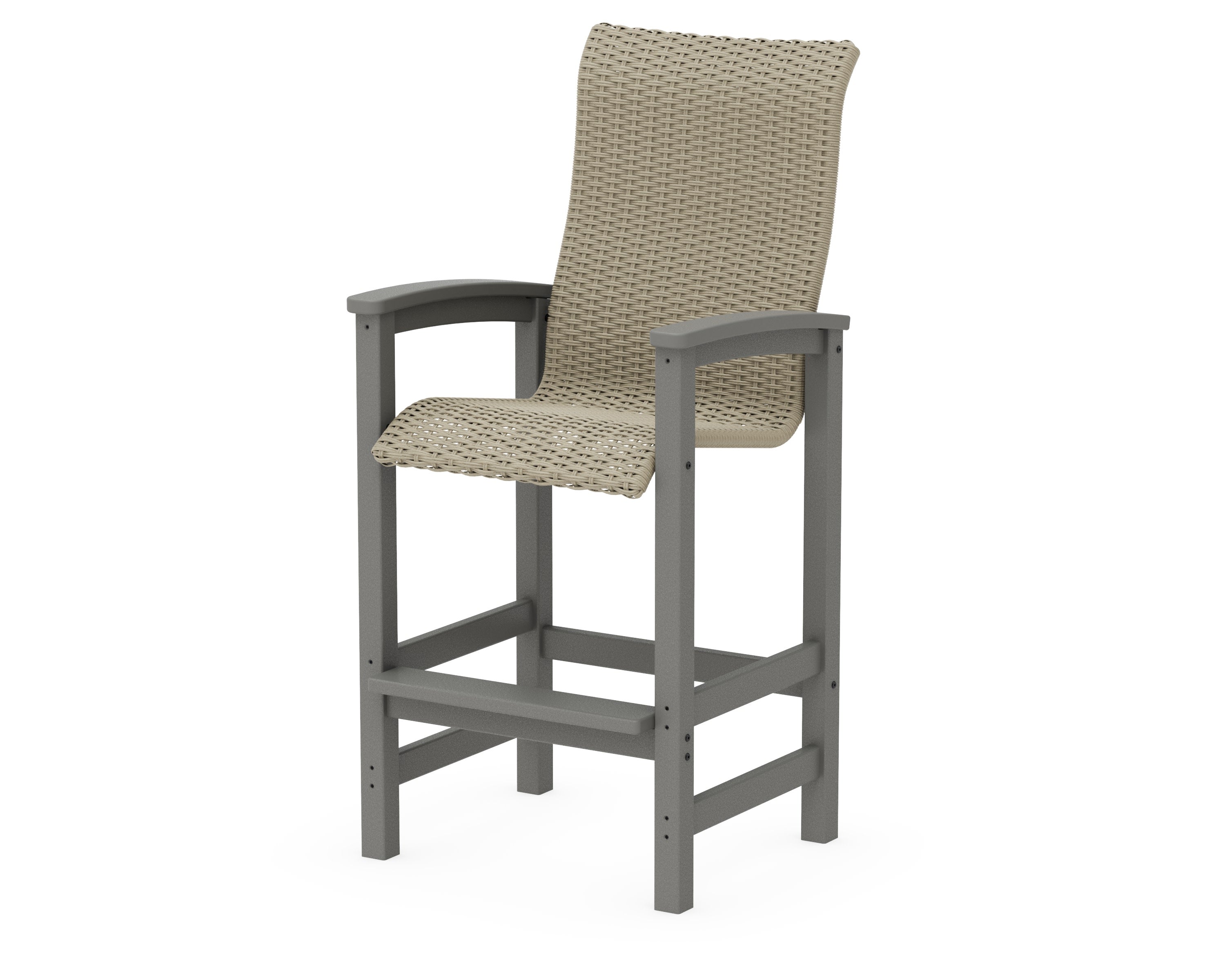 Coastal Woven High-Back Bar Chair