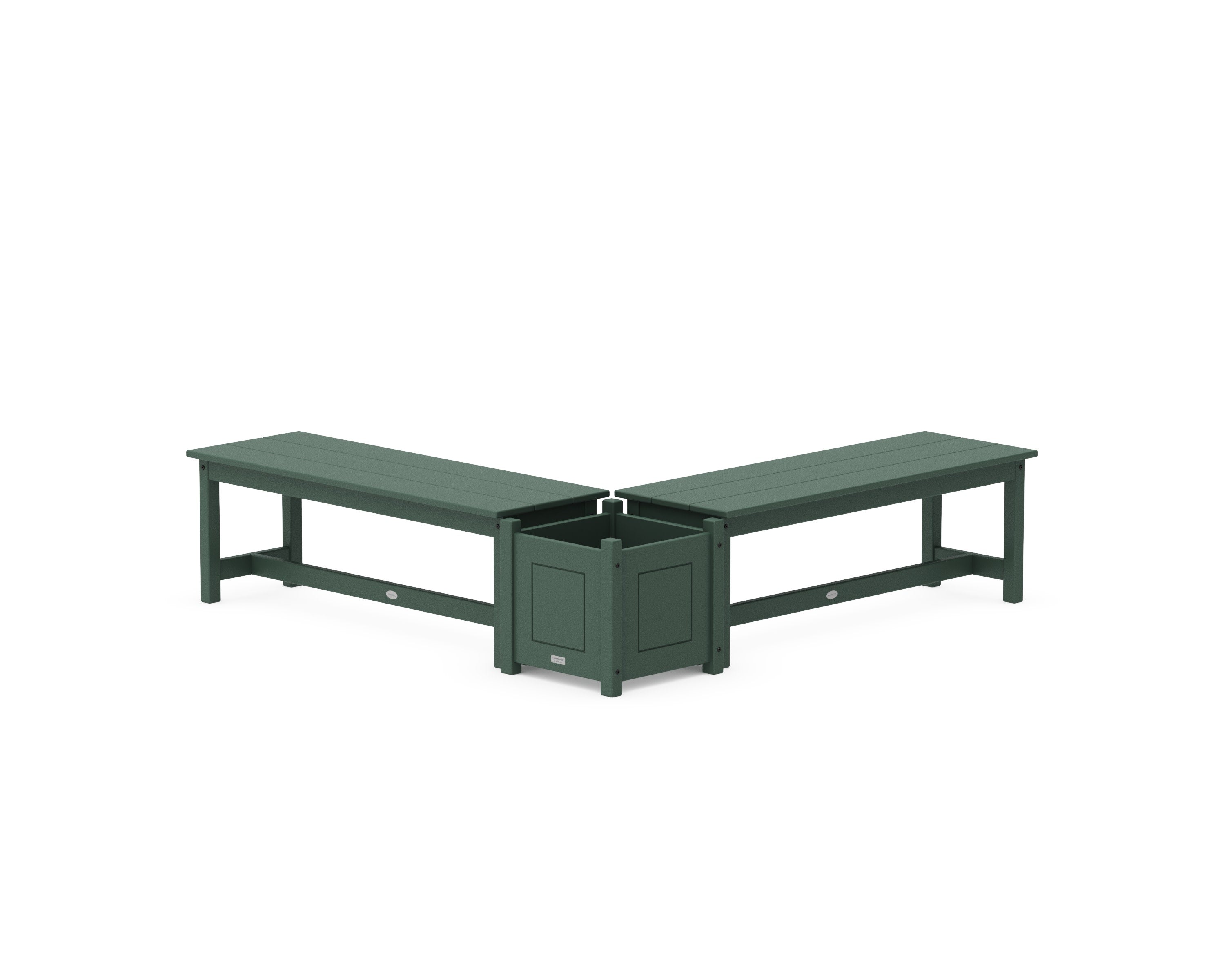 48" Country Living L- Shaped Planter Bench Set in Green