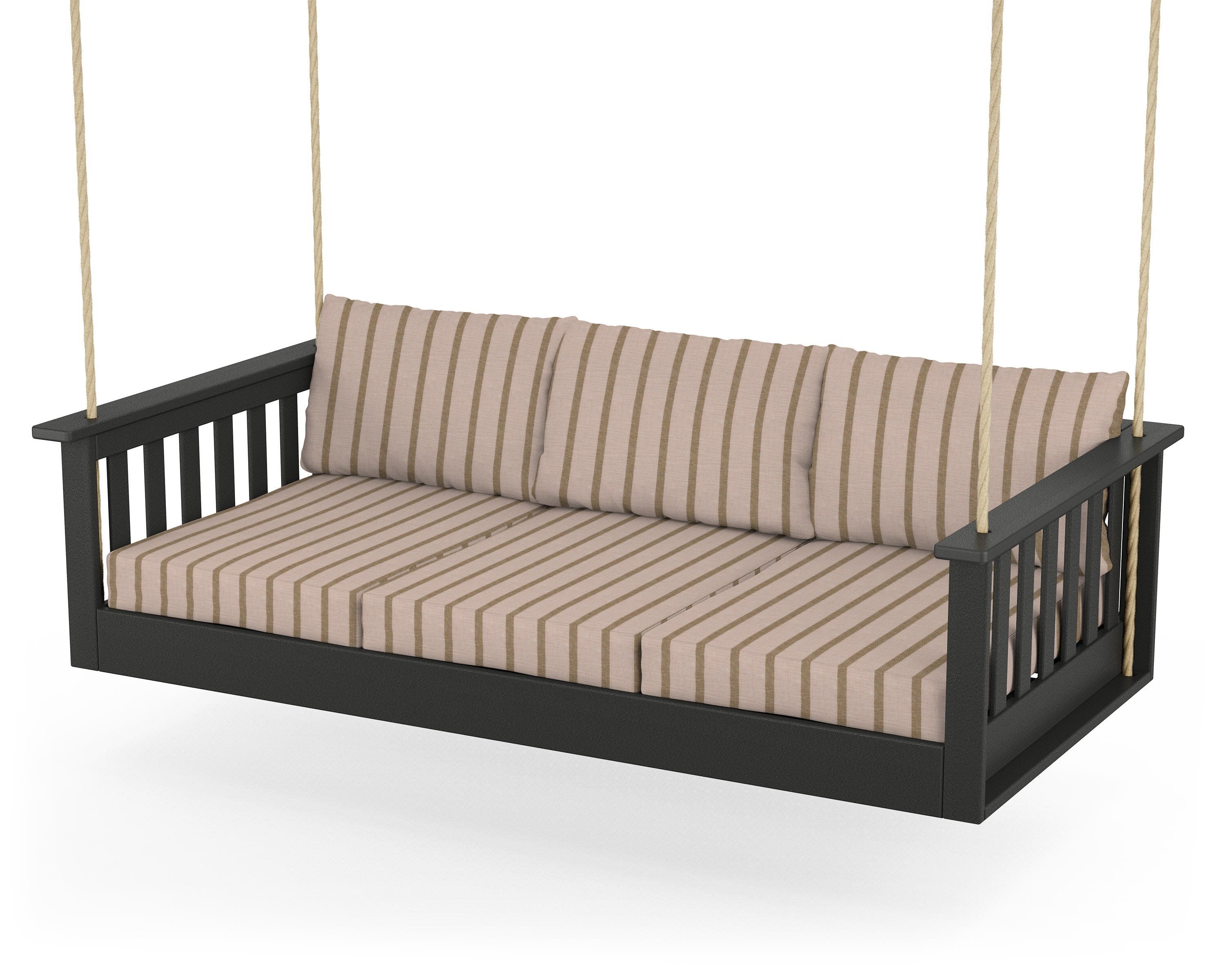 Vineyard Daybed Swing in Black / Unwind Cameo