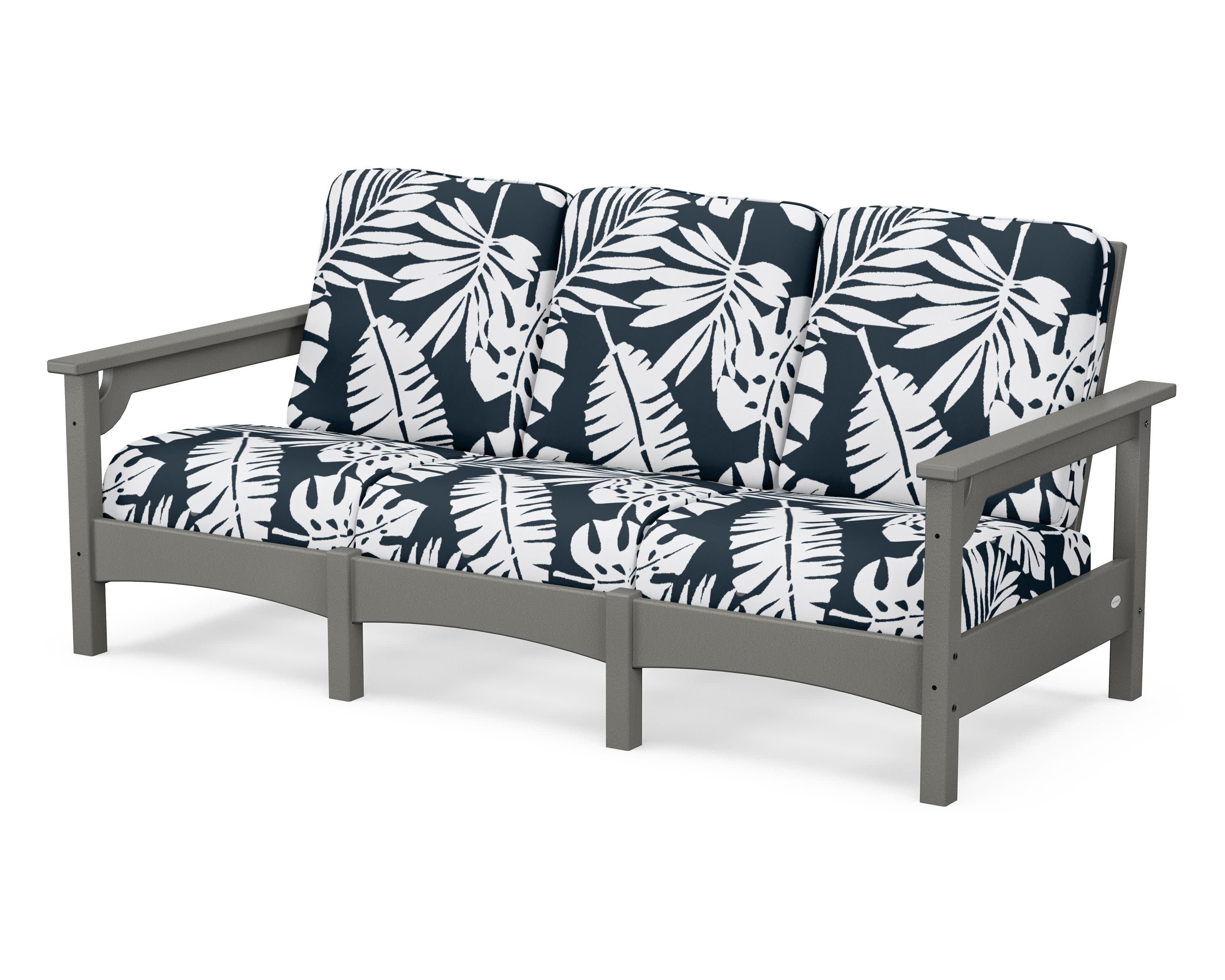 Club Sofa in Slate Grey / Leaf Marine Indigo